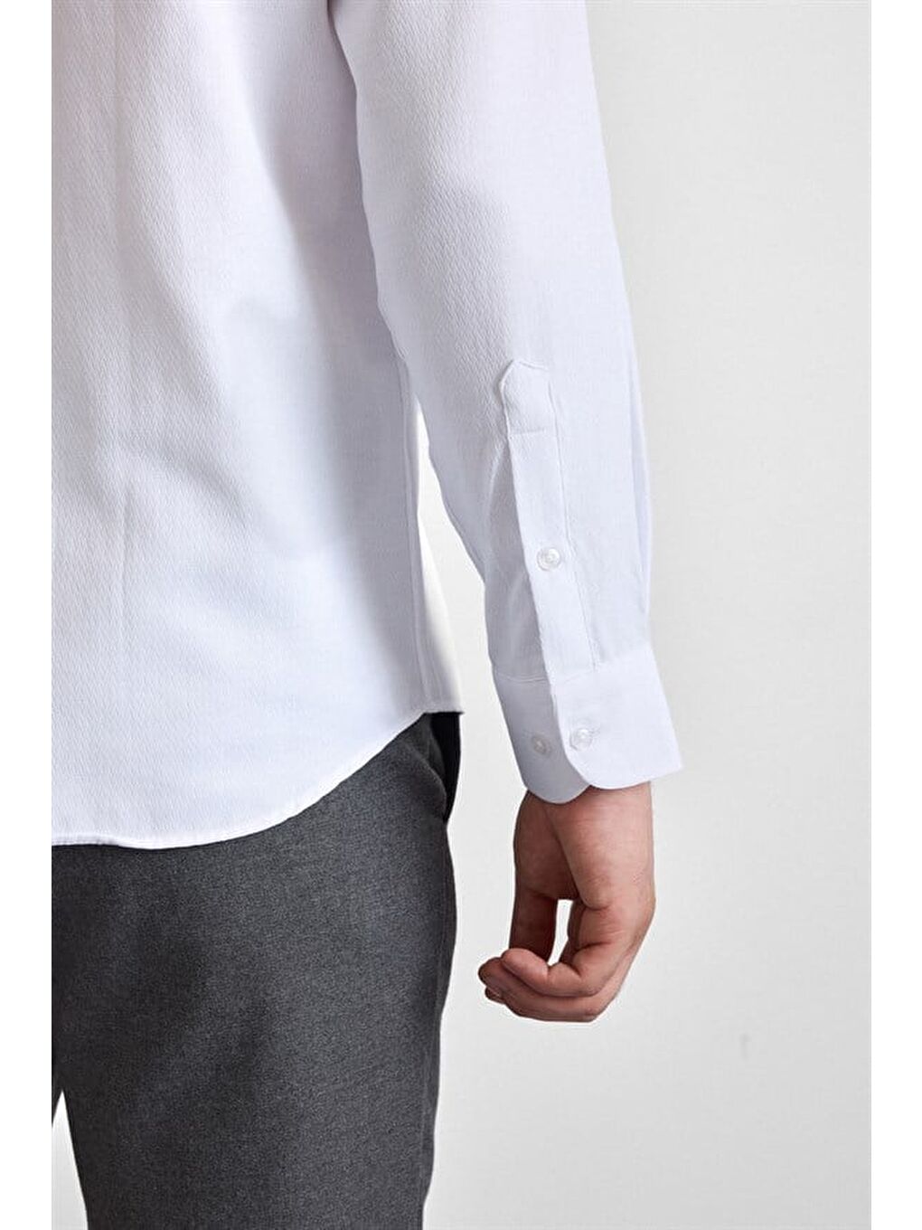 Beyaz Regular Klasik Yaka Casual Gömlek-2