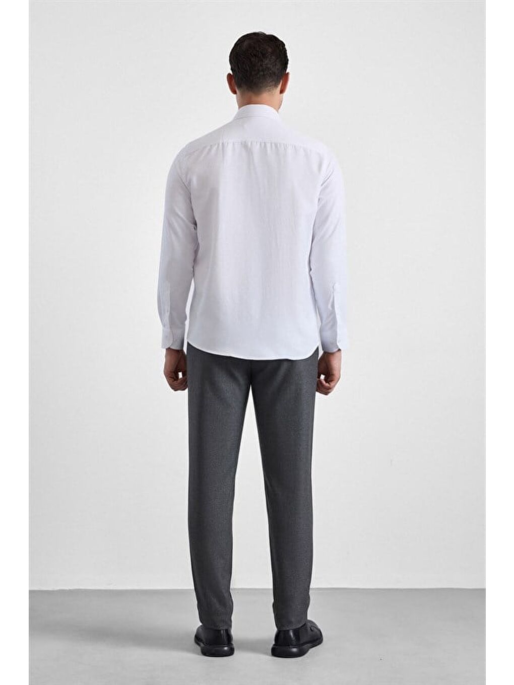 Beyaz Regular Klasik Yaka Casual Gömlek-3