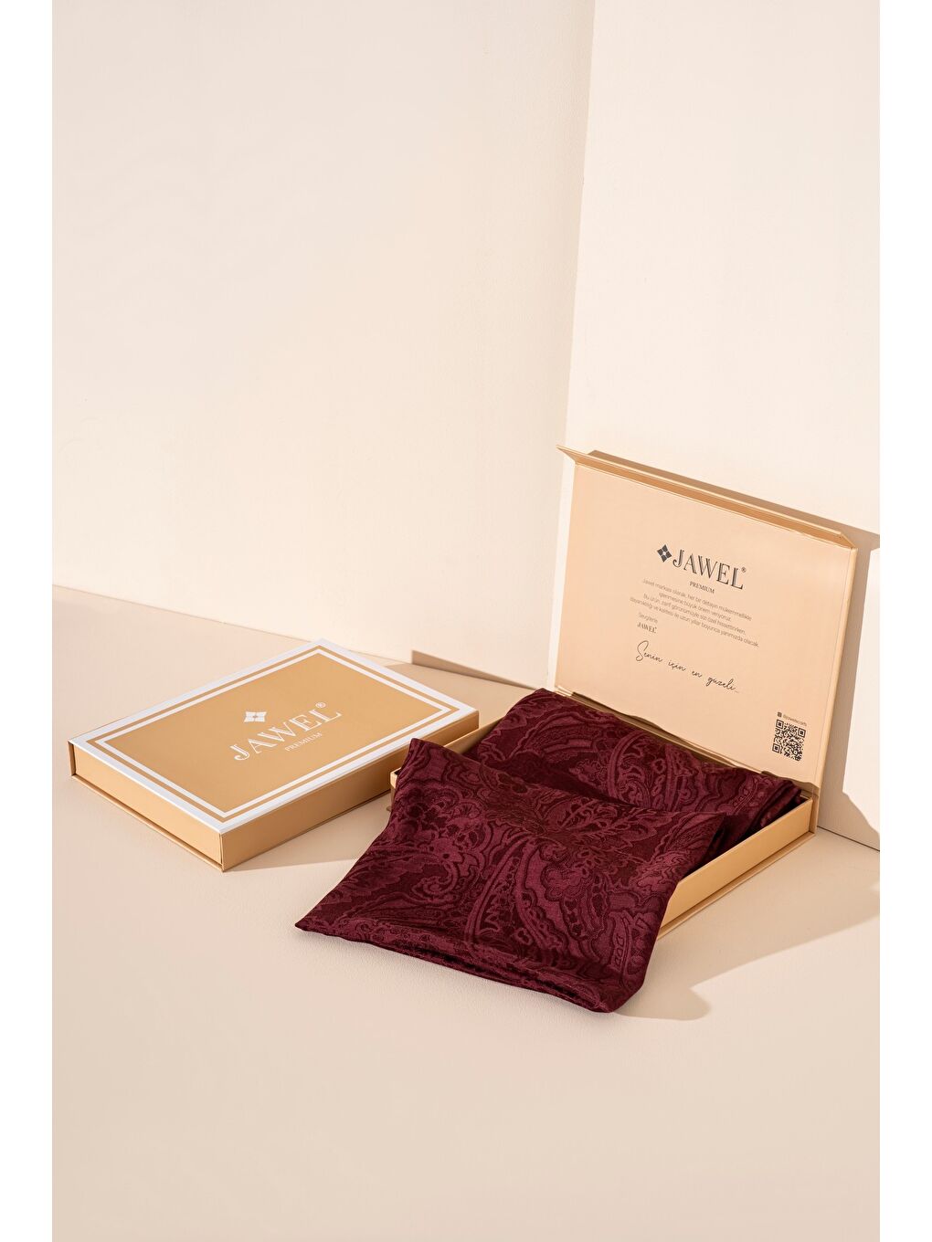 Bordo Kadın Karelya Modal Floş Şal-2