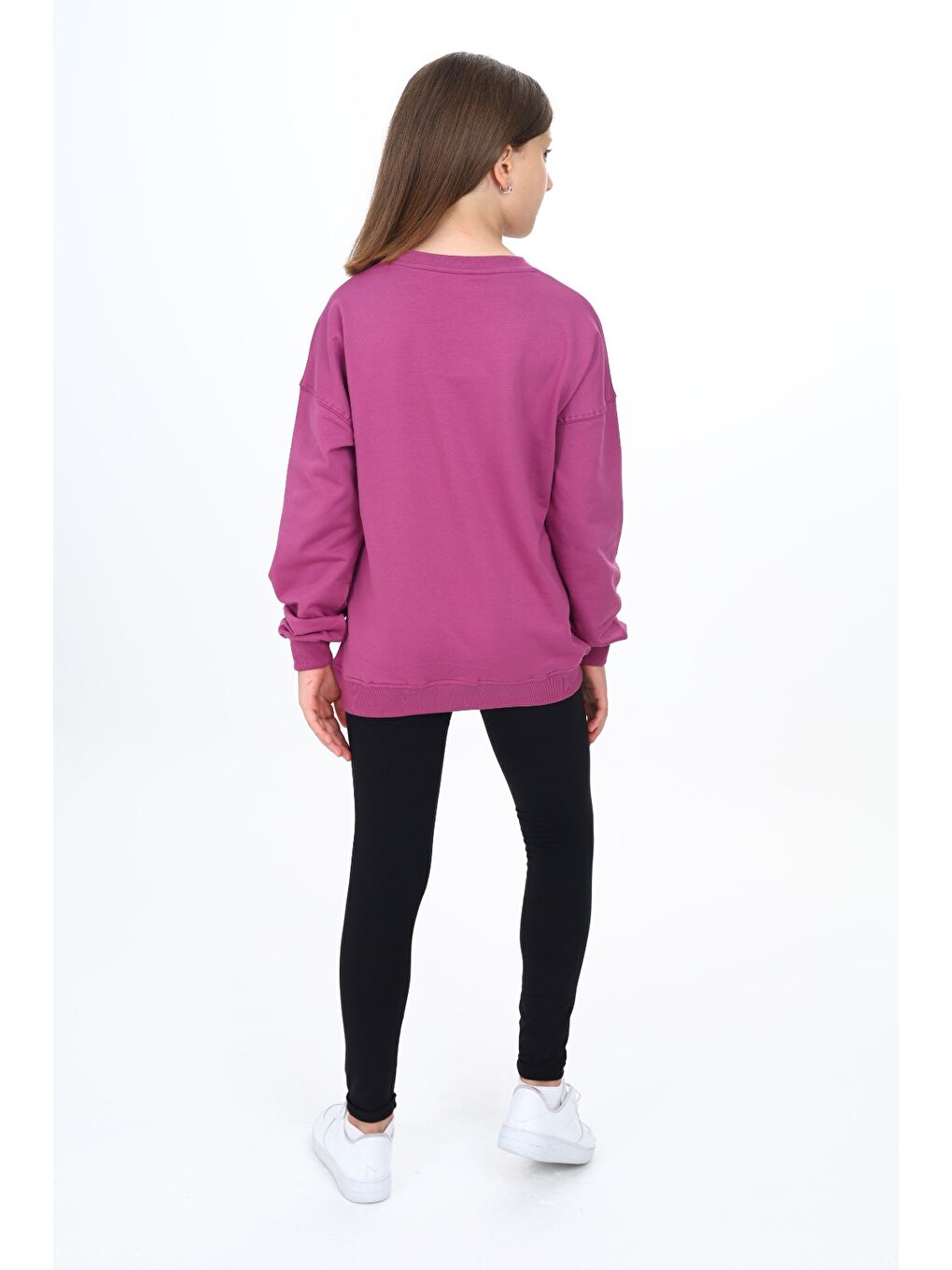 Mürdüm Kız Çocuk Baskılı Taytlı Takım