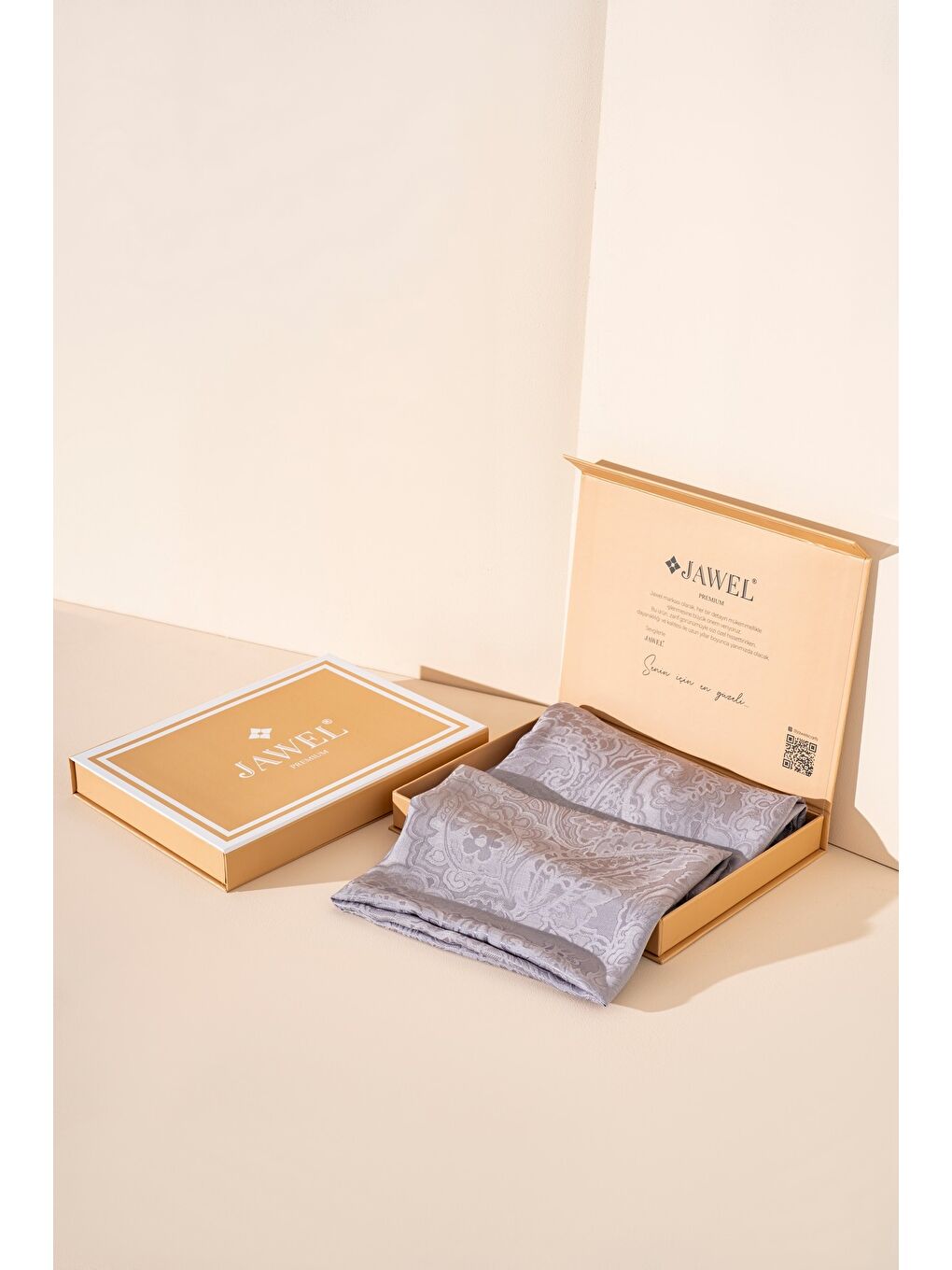 Gri Kadın Karelya Modal Floş Şal-2