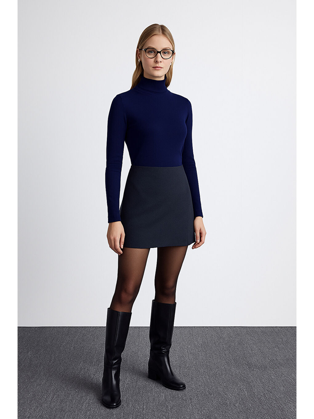 Lacivert Regular Fit Balıkçı Yaka Kazak 25K0780K1-1