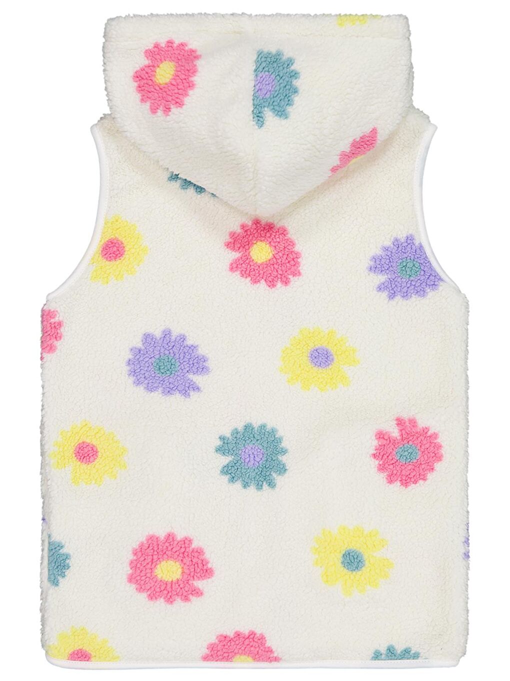 Girls Çiçek Desenli 6-9 Yaş Yelek - Ekru 7-8 Yaş-1