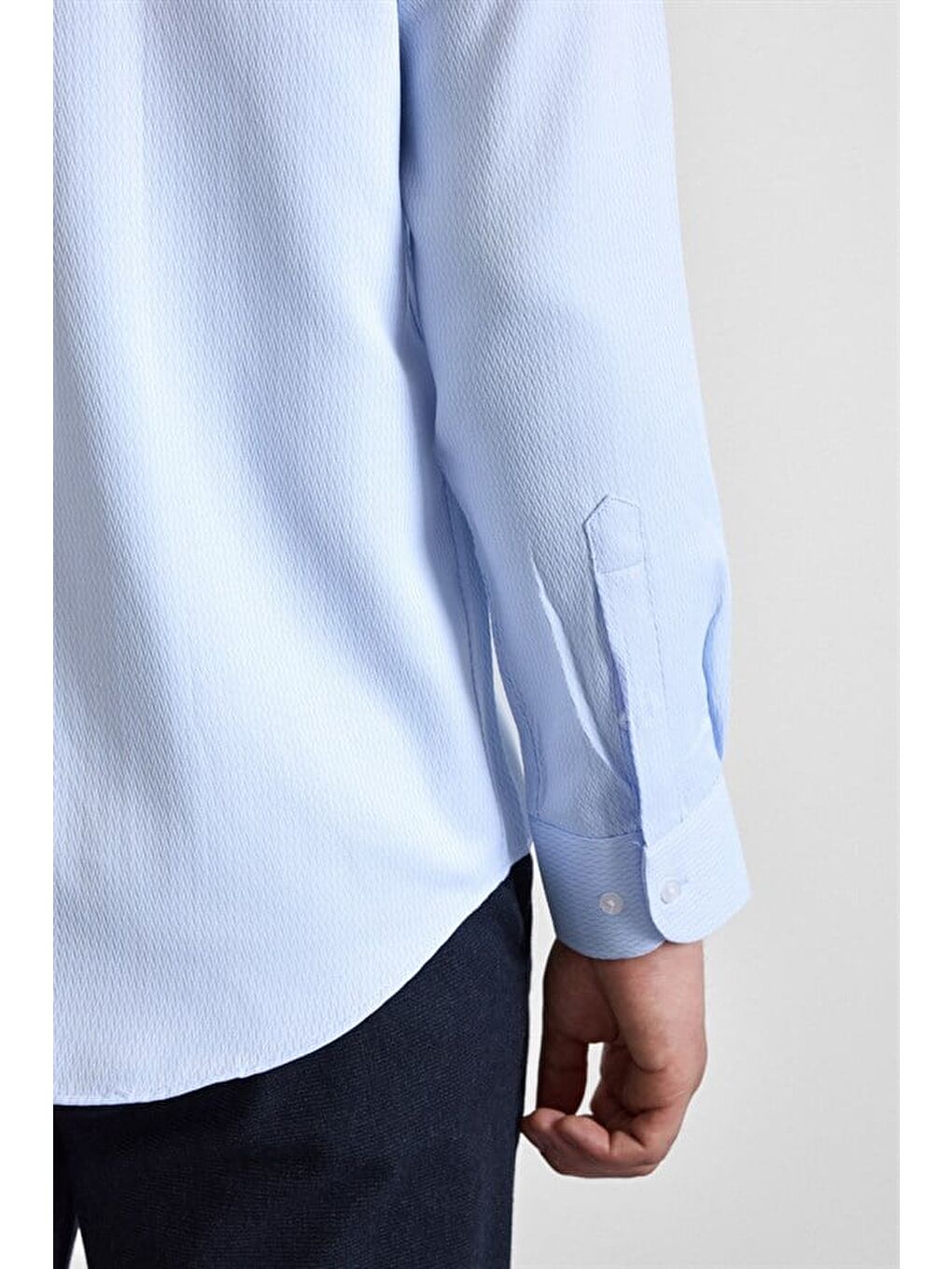 Buz Mavi Regular Klasik Yaka Casual Gömlek-3
