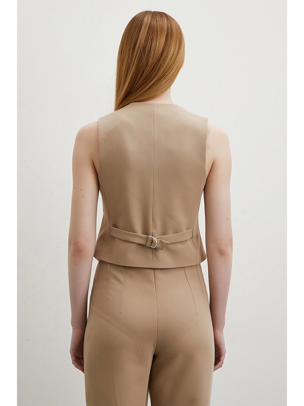 Bej Astarlı Kuplu Yelek Vizon-5