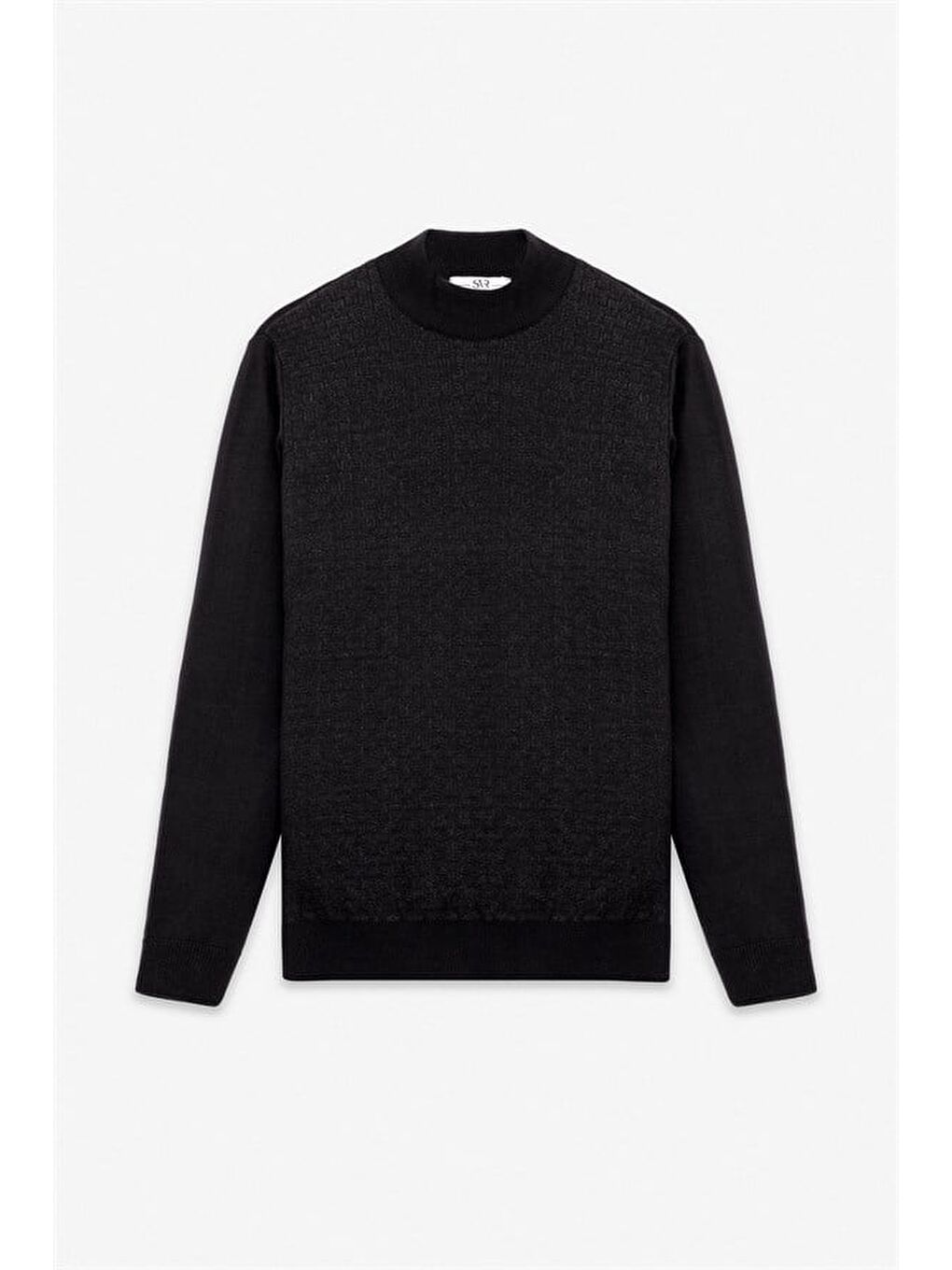 Siyah Regular Yarım Balıkçı Yaka Kazak-4