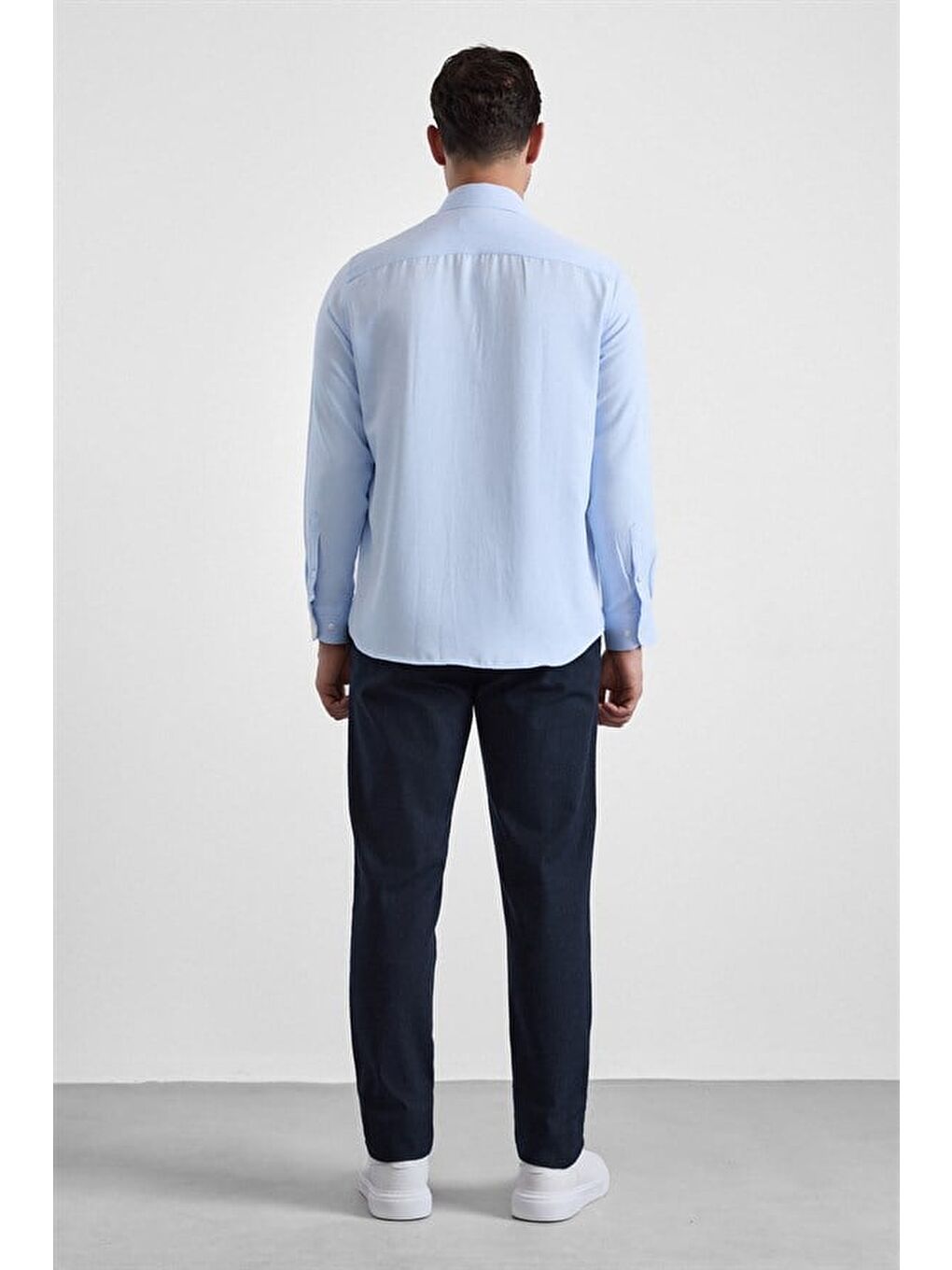 Buz Mavi Regular Klasik Yaka Casual Gömlek-4