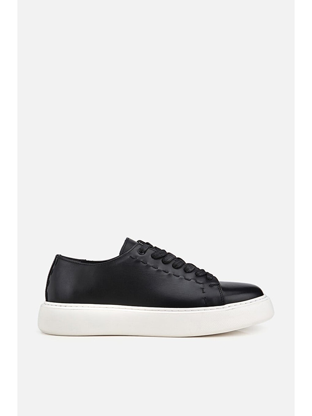 Erkek Siyah Bağcıklı Kalın Tabanlı Günlük Sneaker