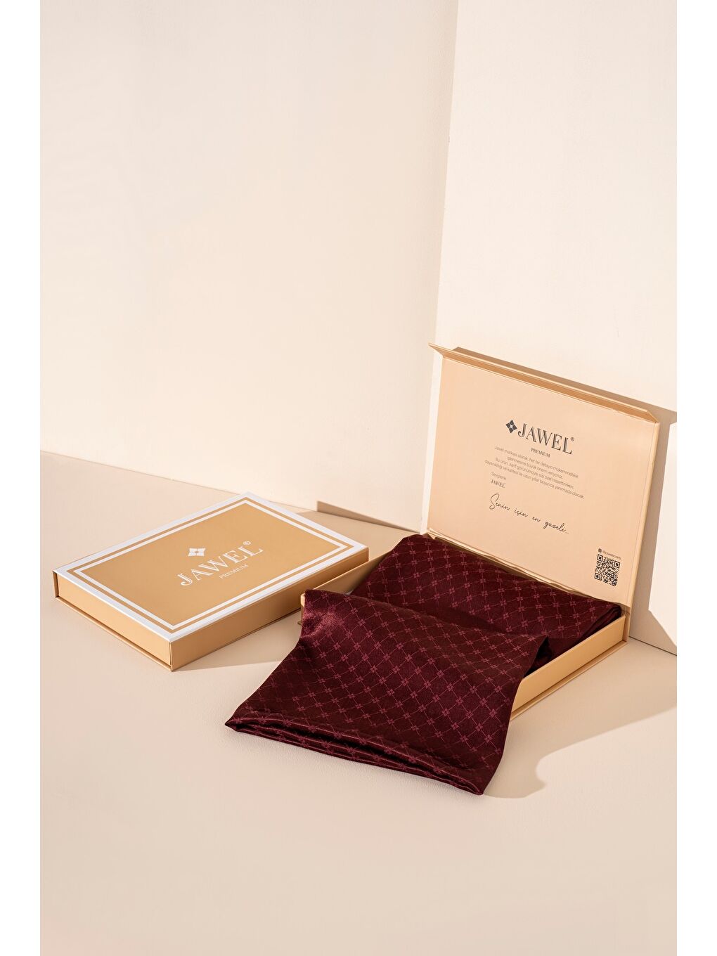 Bordo Kadın Küçük Kareli Modal Floş Şal-2