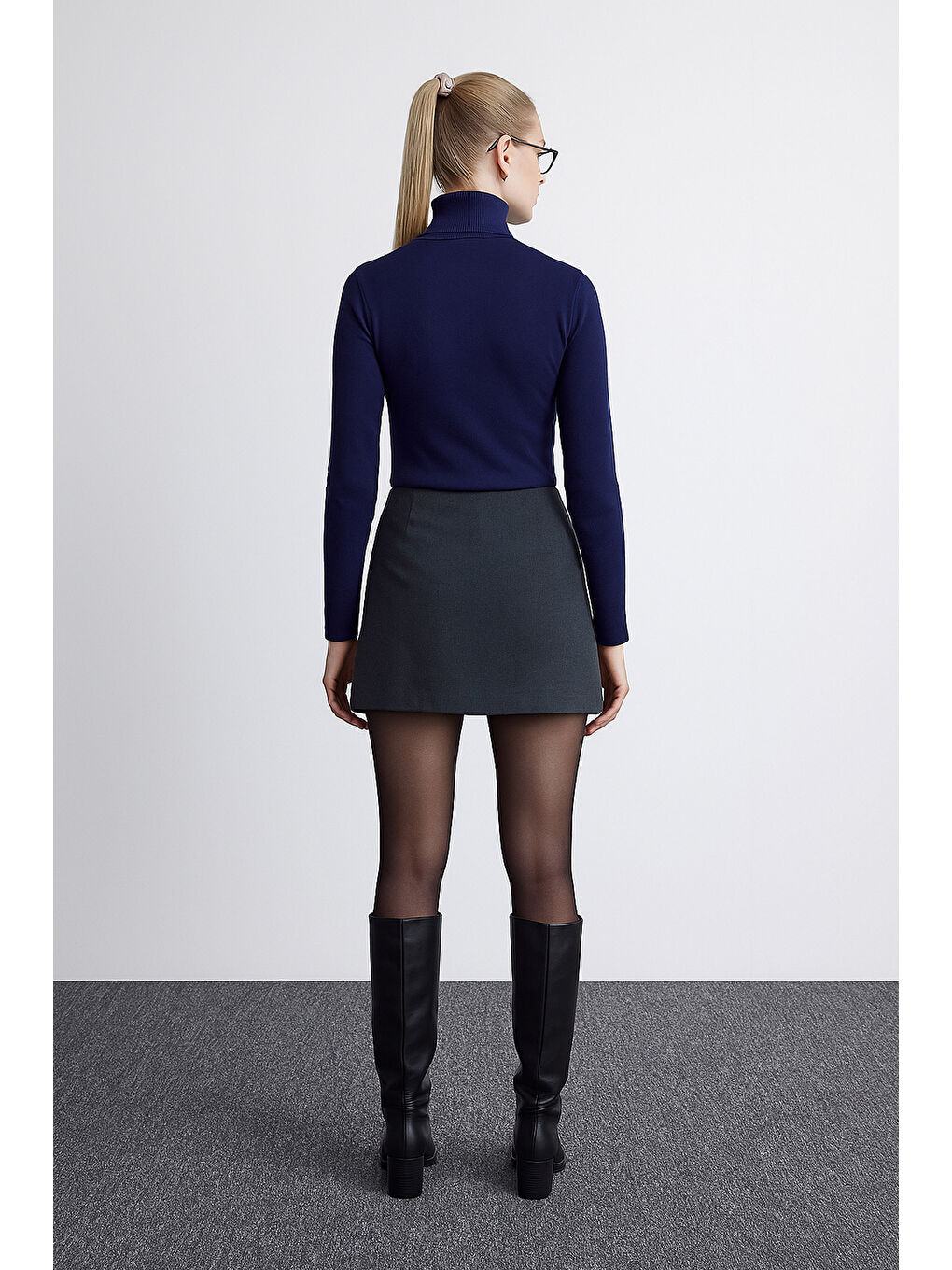 Lacivert Regular Fit Balıkçı Yaka Kazak 25K0780K1-3