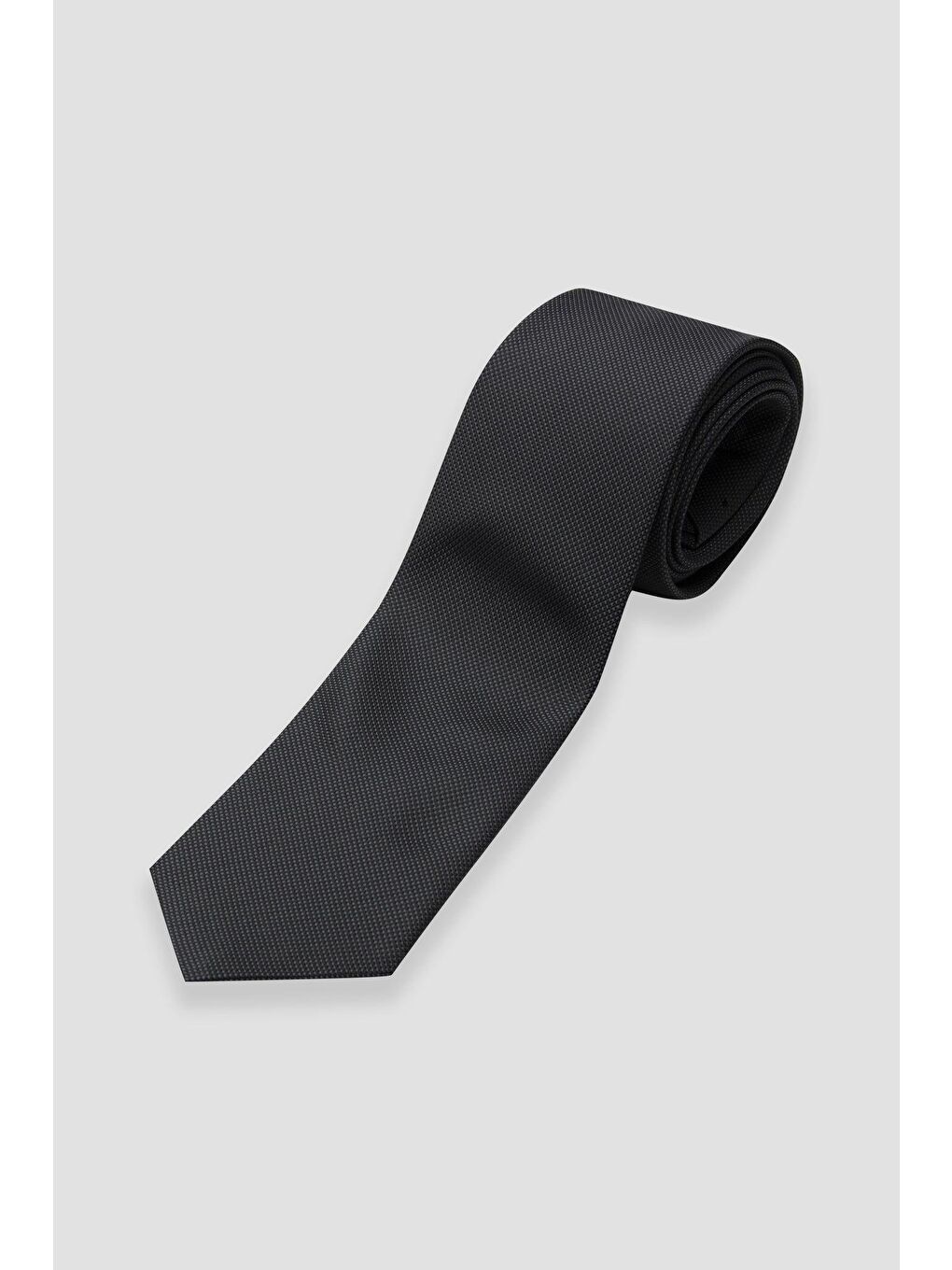 Kravat 8 Cm Mikrofiber Polyester Koyu Gri Erkek Desenli Kravat
