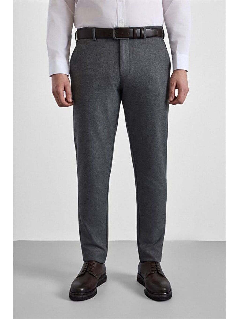 Antrasit Slim Düz İnterlok Yarım Lastikli Rüzgar Geçirmez Jogger Pantolon-1