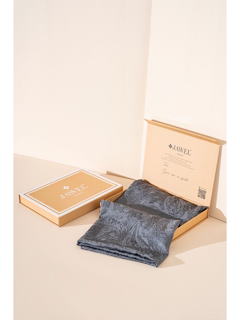 Gri Kadın Karelya Modal Floş Şal-2