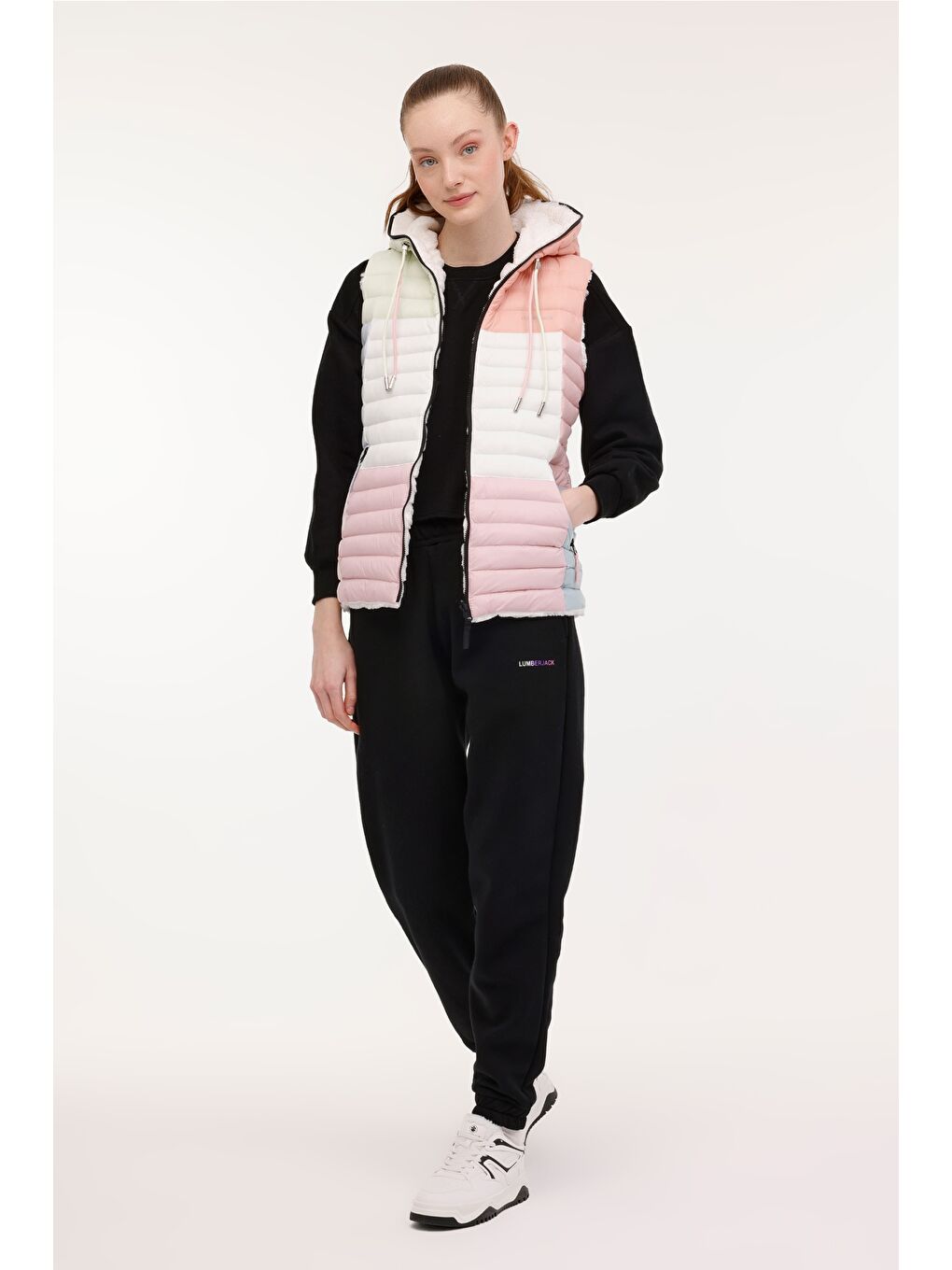 Siyah WL ADDISON 4V324-100B 4PR Beyaz Kadın Yelek-2