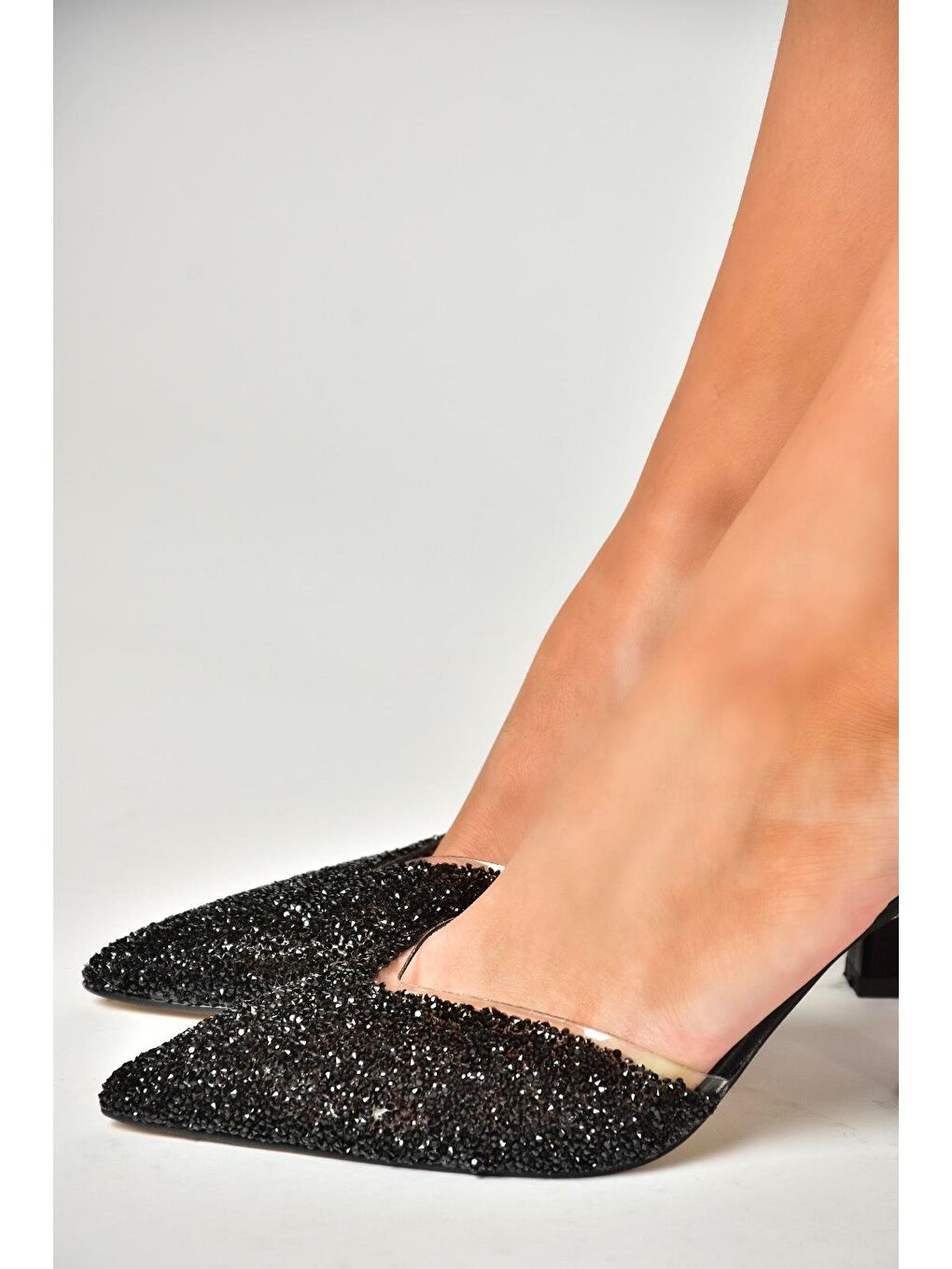 U6145671 Siyah Kadın Topuklu Ayakkabı-3