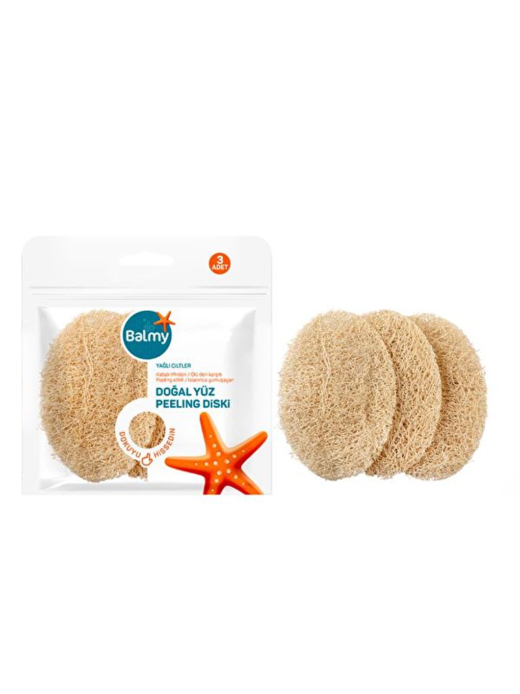 Loofah 3'lü Yüz Peeling Diski-2