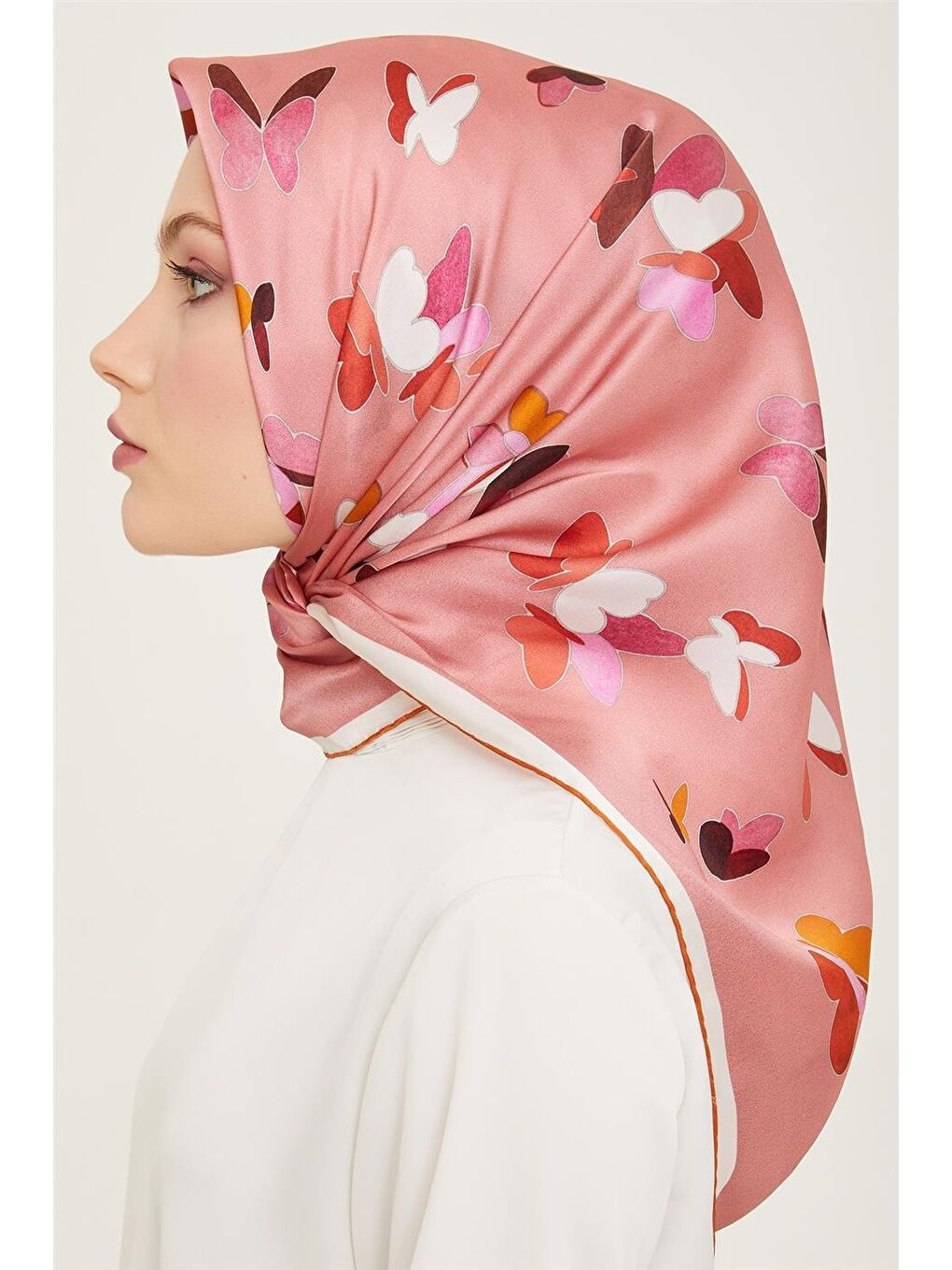 Karışık Geometrik Desenli Sura İpek Eşarp 24Ya9147 36 52-2