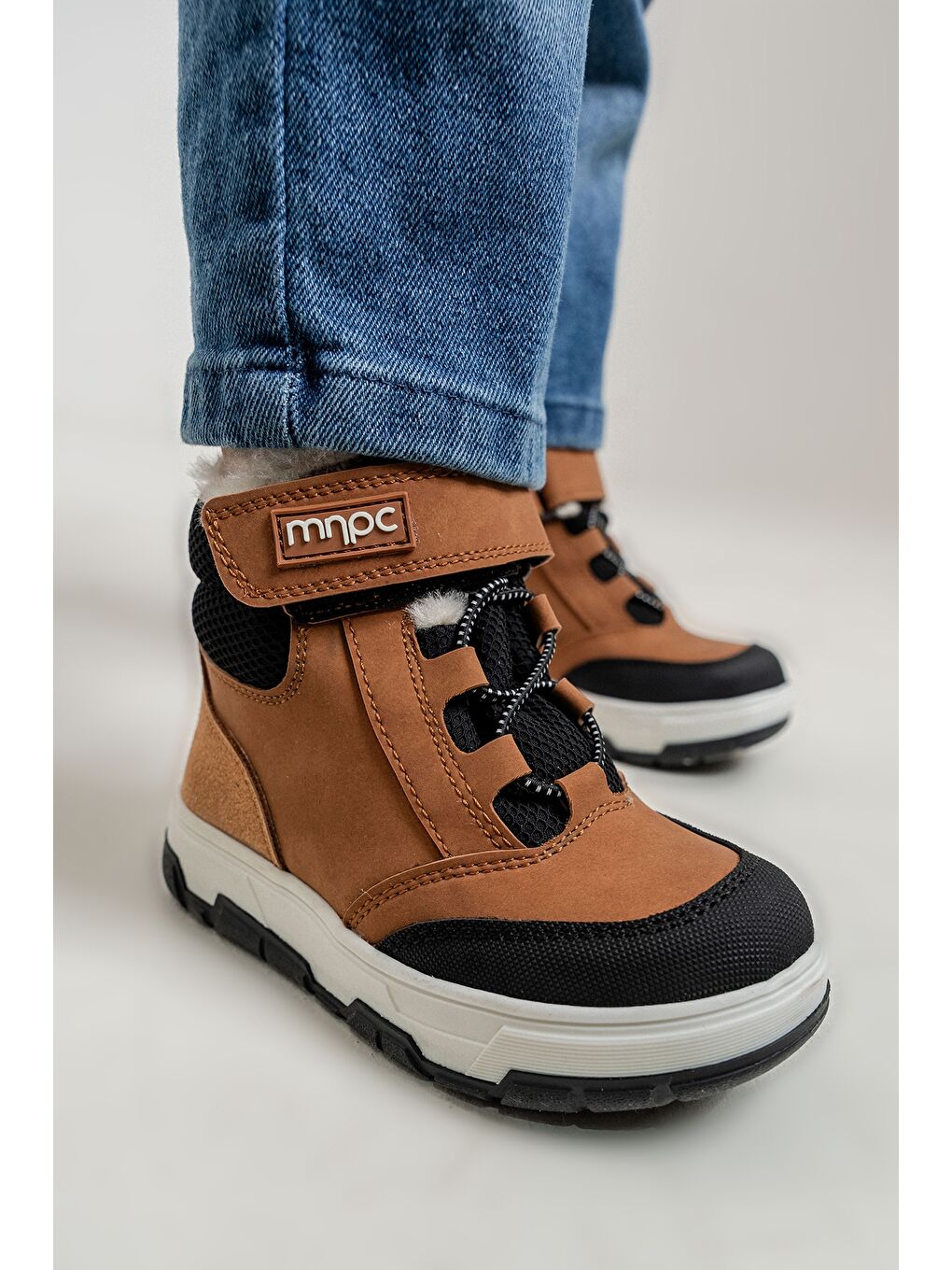 Bej Erkek Çocuk Kum Suni Deri Suya Dayanıklı Anatomik Günlük Bot-1