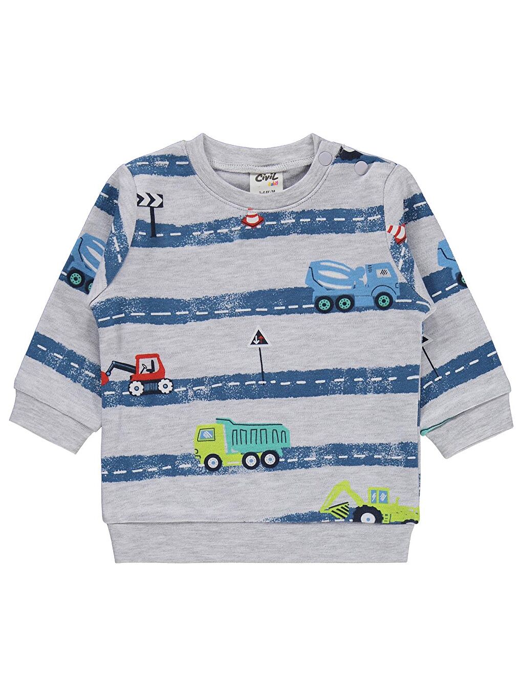 Siyah Baby Arabalar Empirme 3-18 Ay Takım - Gri-2