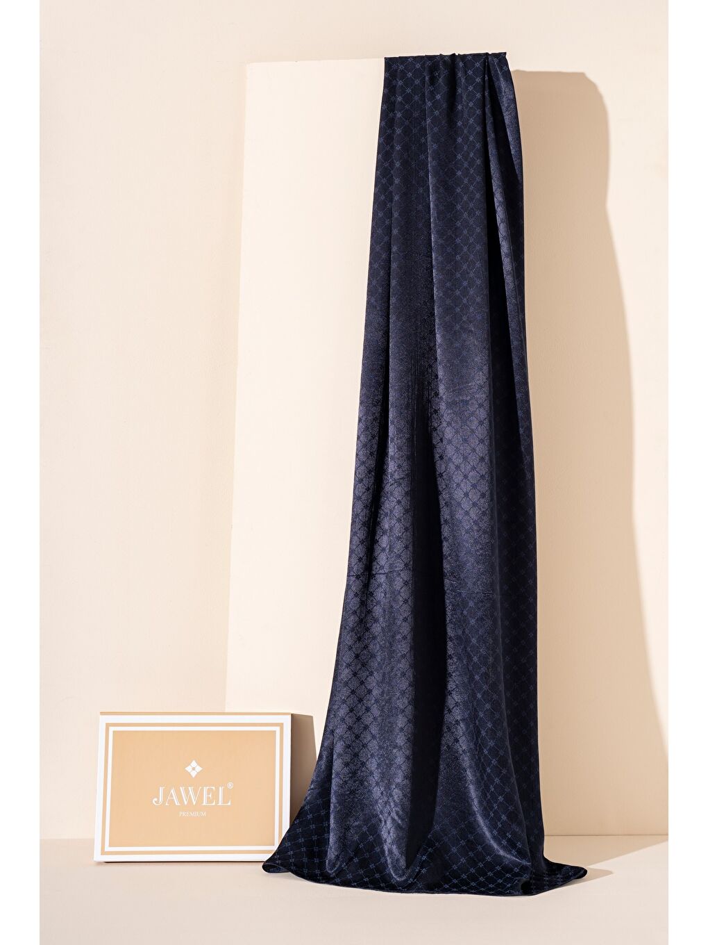 Lacivert Kadın Küçük Kareli Modal Floş Şal