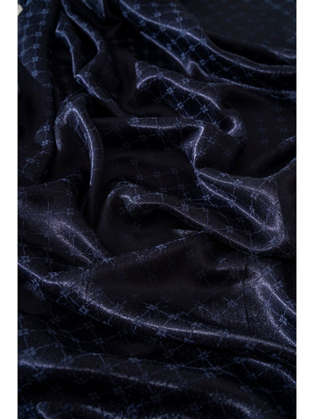 Lacivert Kadın Küçük Kareli Modal Floş Şal-1