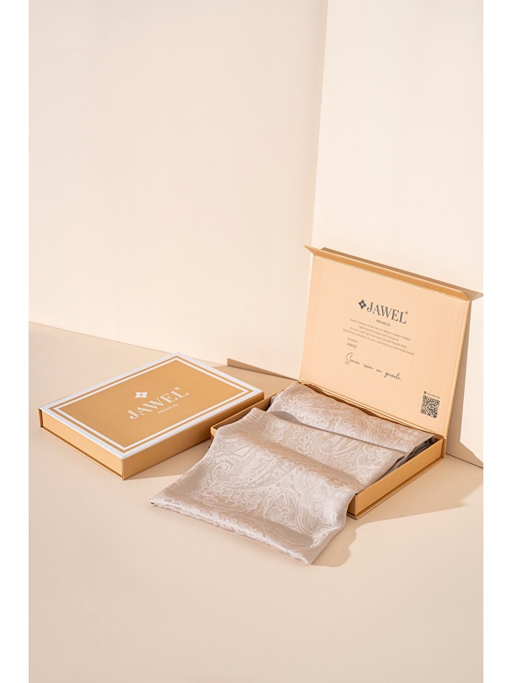 Ekru Kadın Karelya Modal Floş Şal-2