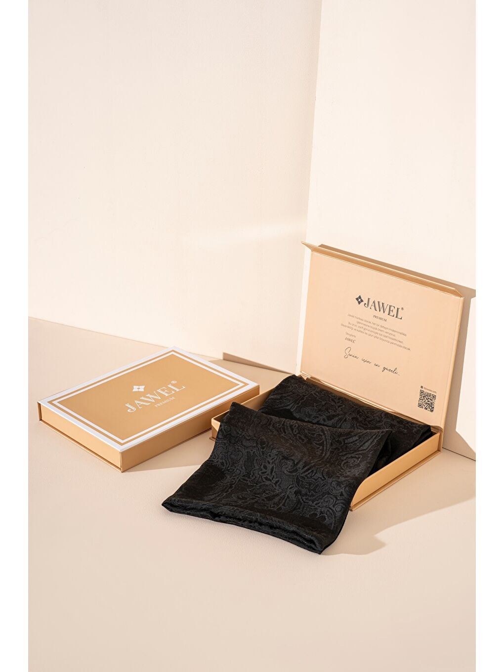 Siyah Kadın Karelya Modal Floş Şal-2