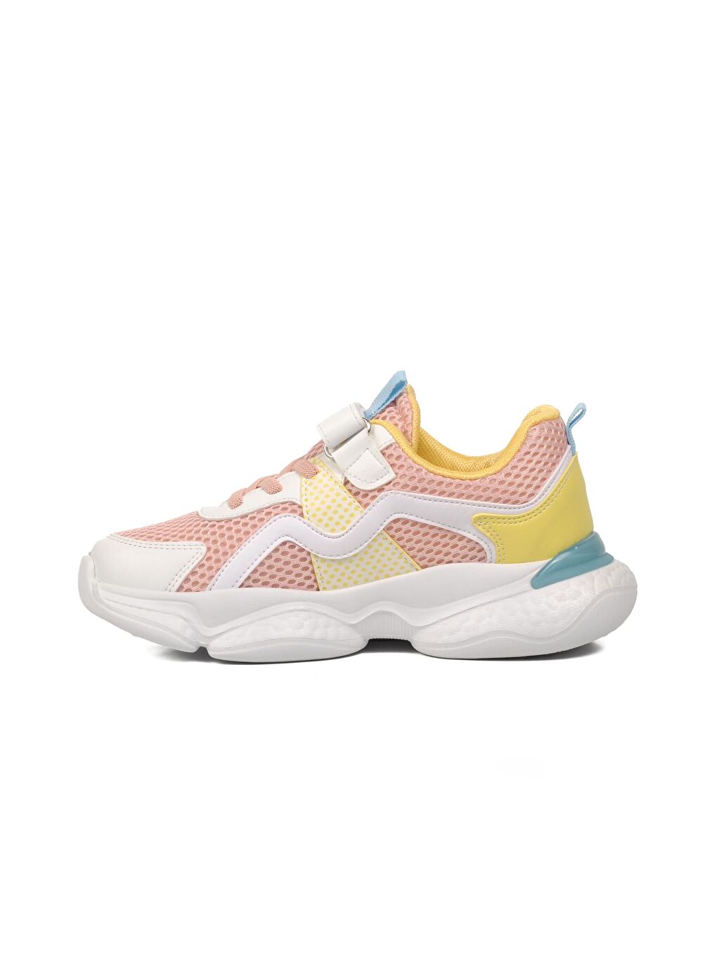 Pepino Pudra Pembe Pudra-Beyaz Cırtlı Fileli Unisex Çocuk Sneaker 1651-F - 1