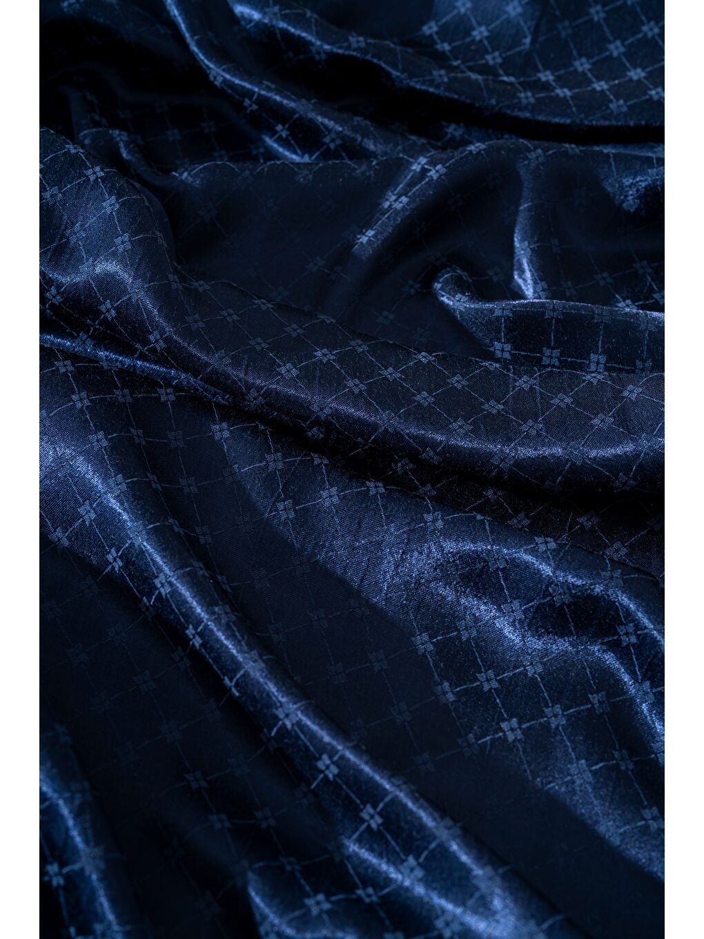 İndigo Kadın Küçük Kareli Modal Floş Şal-1