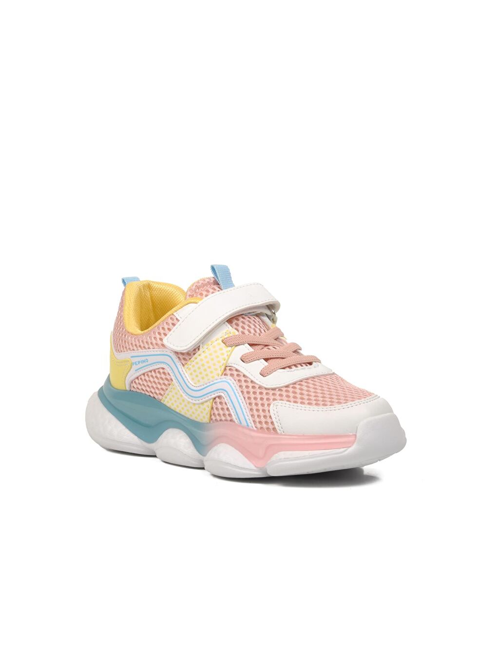 Pepino Pudra Pembe Pudra-Beyaz Cırtlı Fileli Unisex Çocuk Sneaker 1651-F - 2