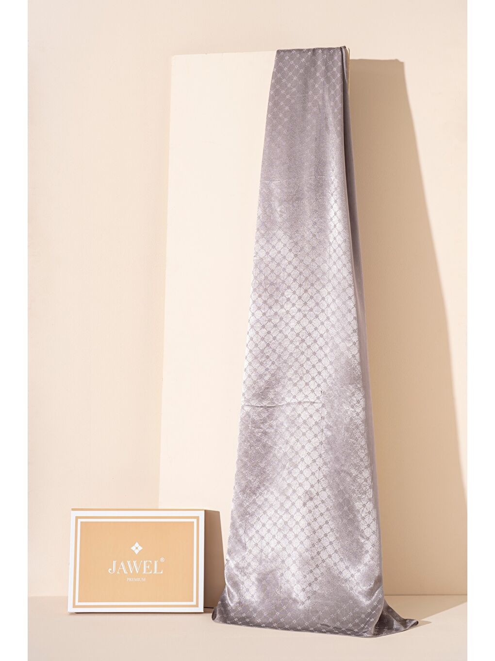 Bej Kadın Küçük Kareli Modal Floş Şal