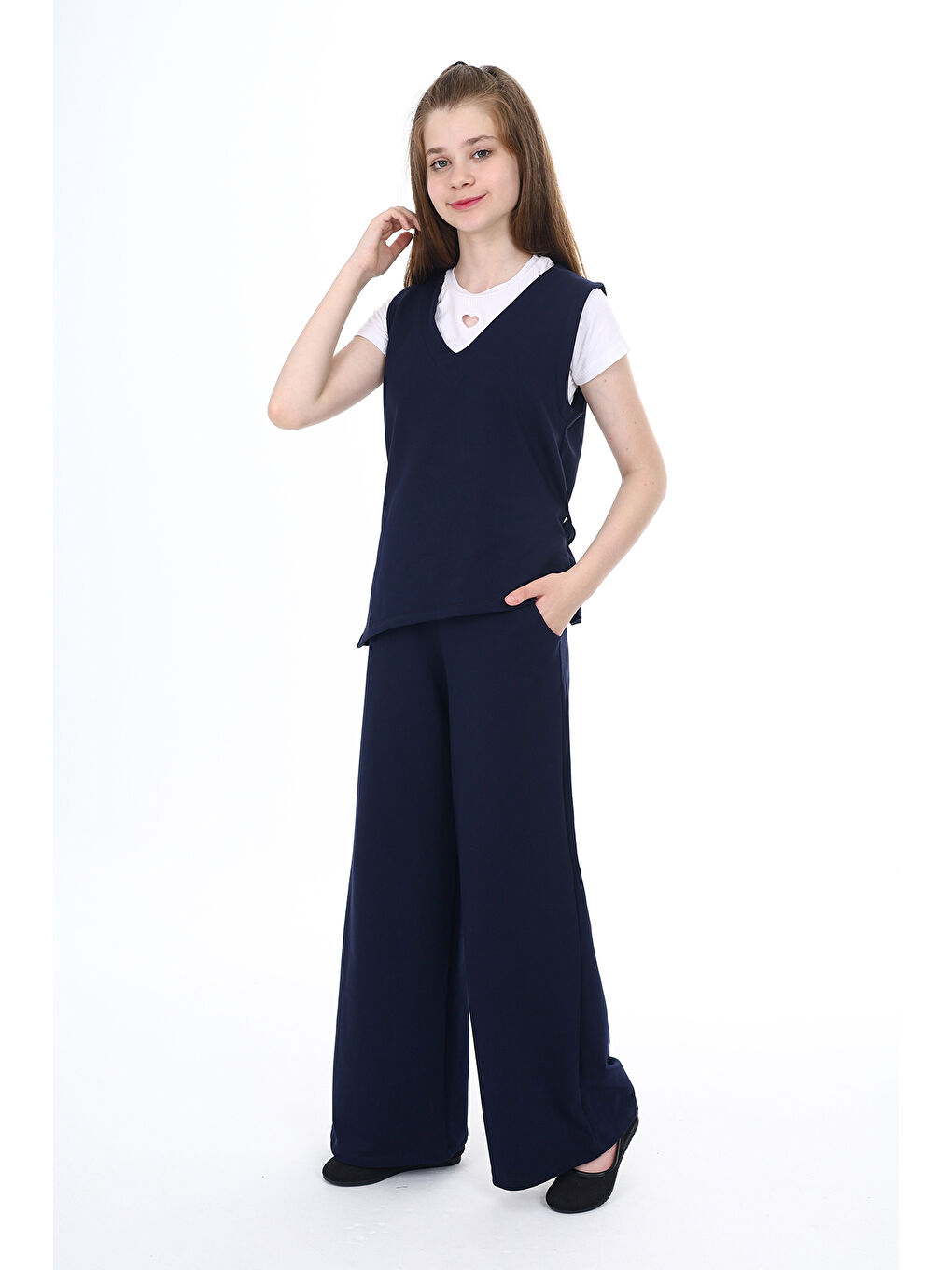 Lacivert Kız Çocuk Okul Takım-3