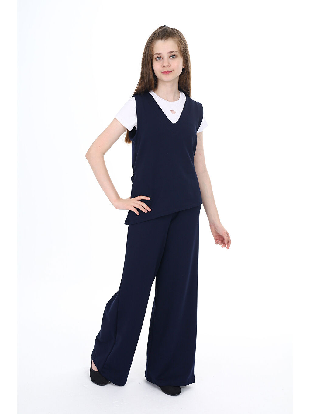 Lacivert Kız Çocuk Okul Takım-4