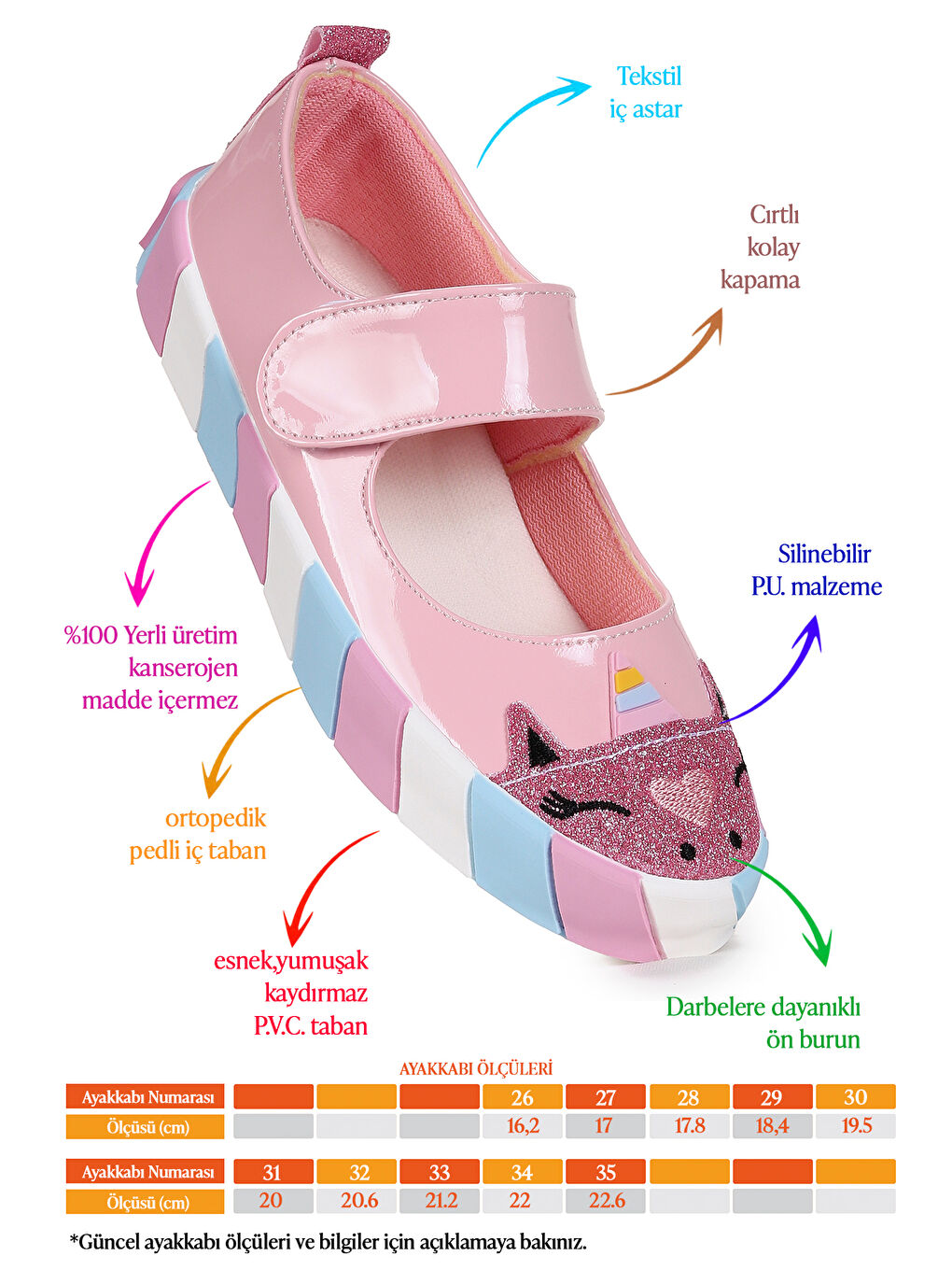 Pembe Gilan Cırtlı Kız Çocuk Babet Ayakkabı-1