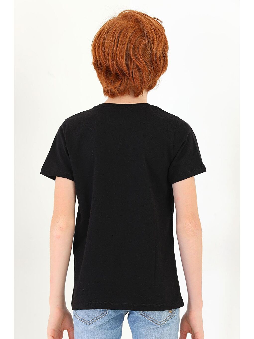 Zepkids Bisiklet Yaka Kısa Kol Basic Siyah Renk Tshirt - 3