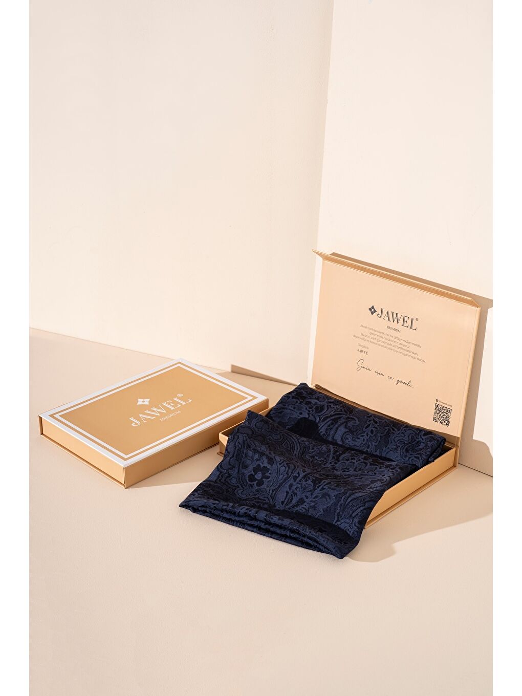 Lacivert Kadın Karelya Modal Floş Şal-2