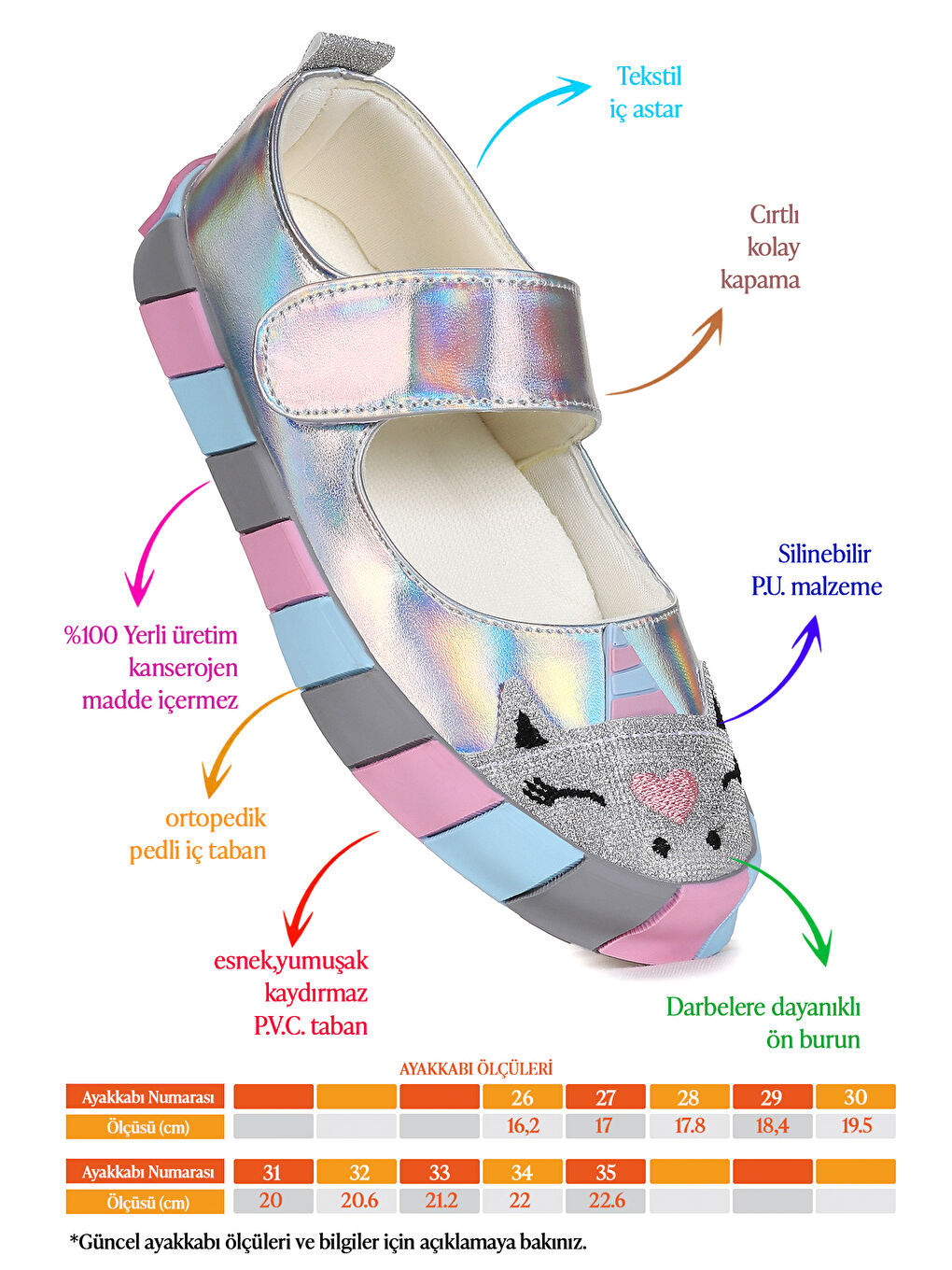 Gri Gilan Cırtlı Kız Çocuk Babet Ayakkabı-1