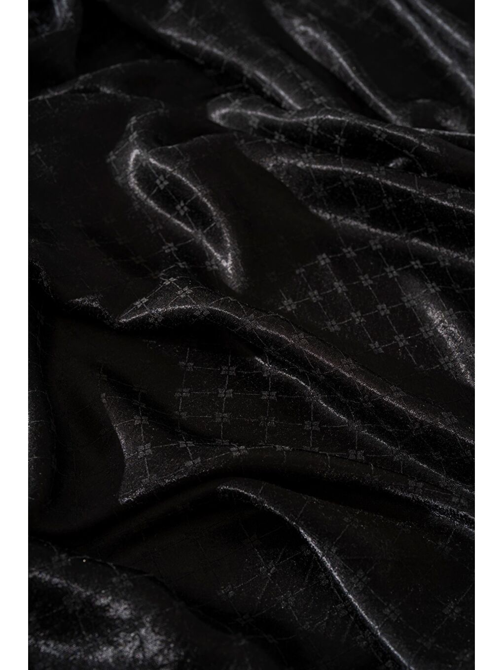 Siyah Kadın Küçük Kareli Modal Floş Şal-1