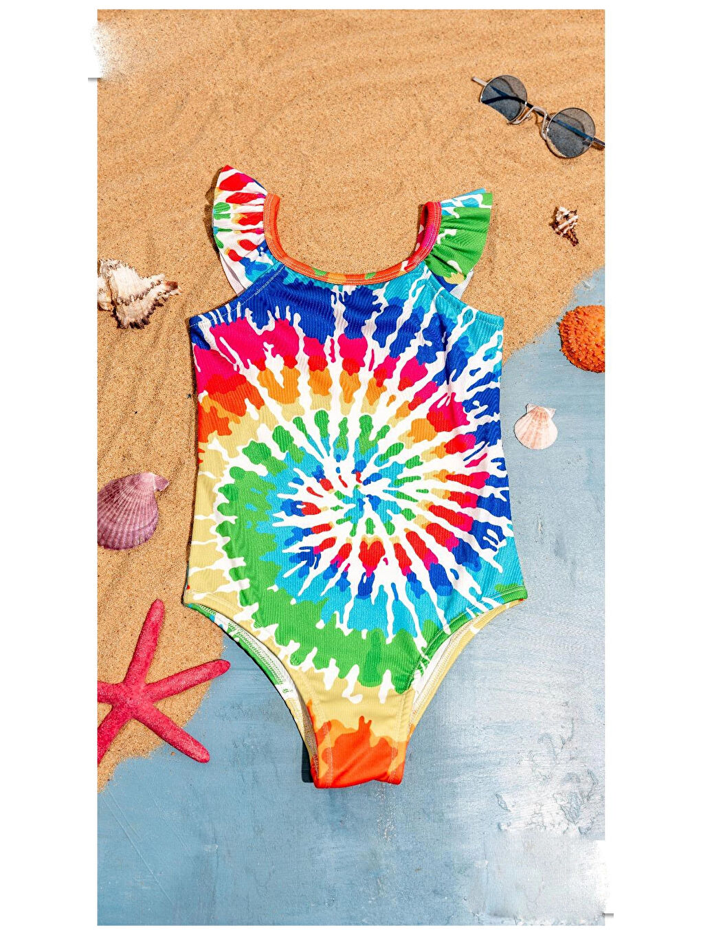 Karışık Baskılı Kız Çocuk Mayo 3251