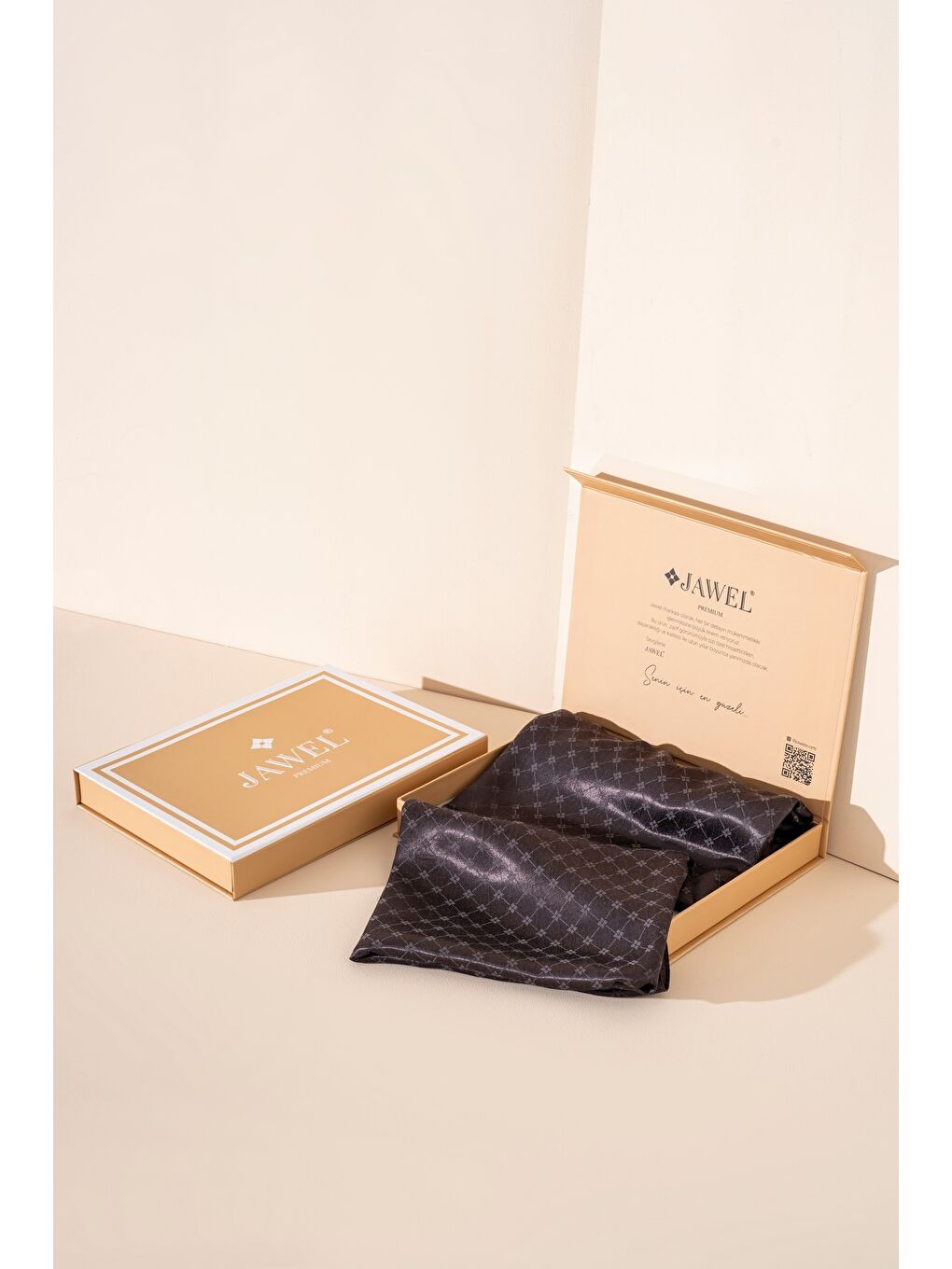 Antrasit Kadın Küçük Kareli Modal Floş Şal-2