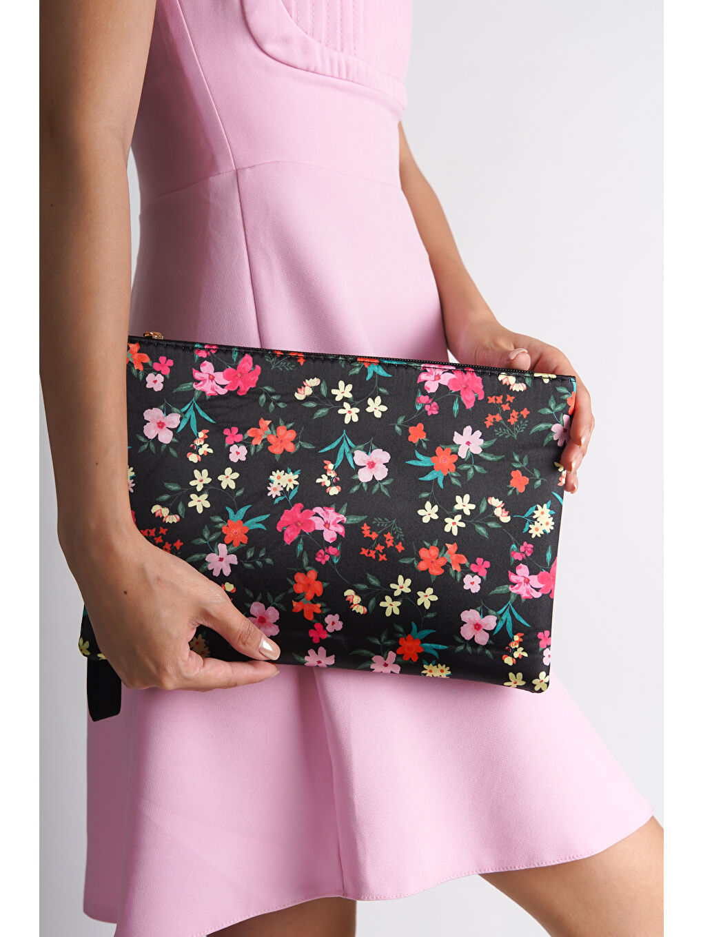 Siyah Paris Kadın Clutch Çanta-1