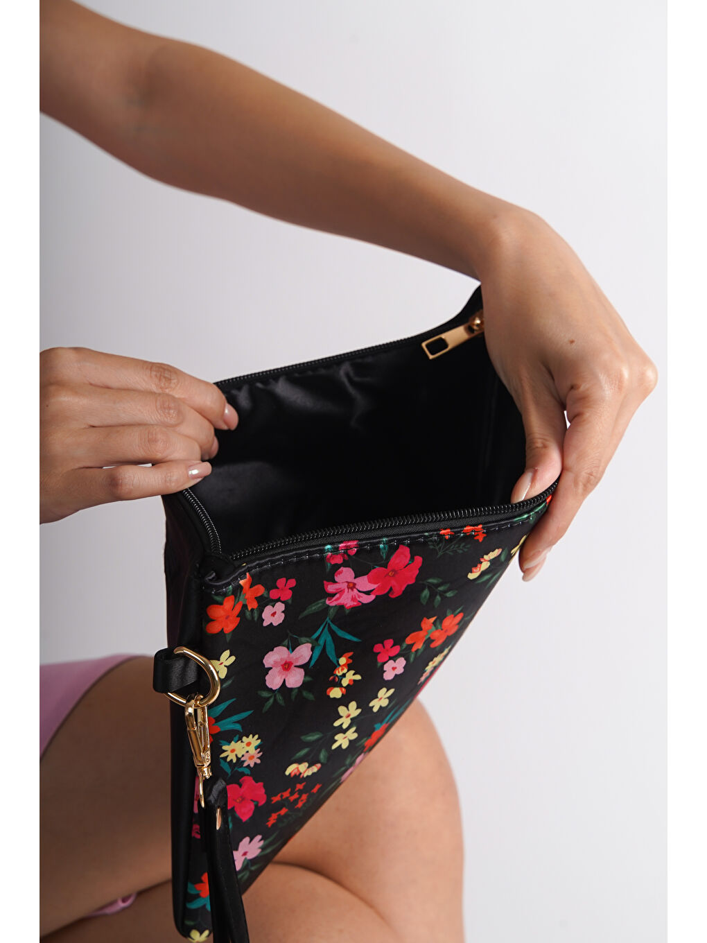 Siyah Paris Kadın Clutch Çanta-2