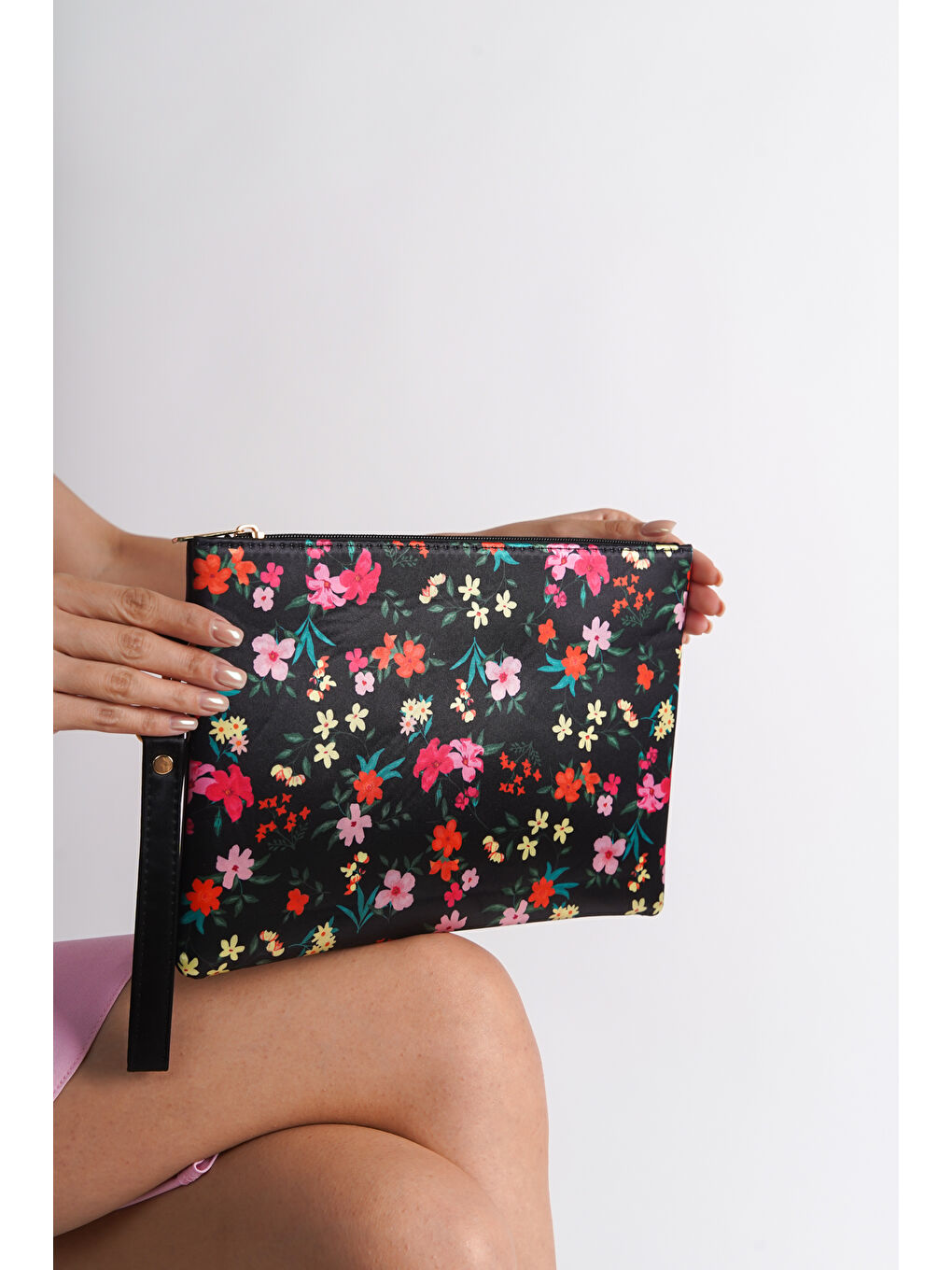 Siyah Paris Kadın Clutch Çanta-3
