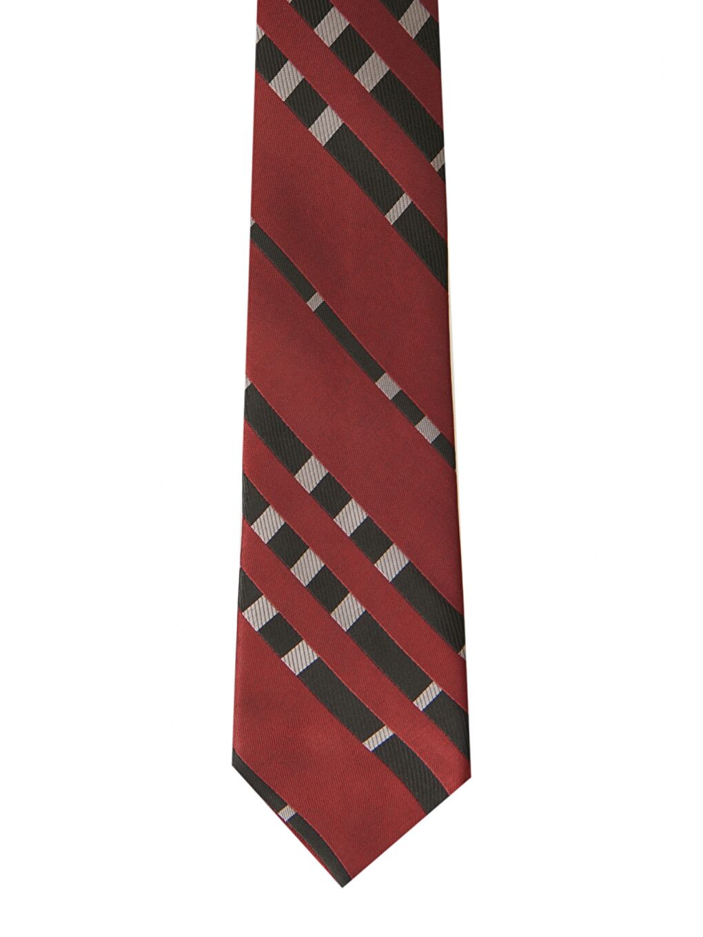 Erkek Gri-Bordo Desenli Klasik Nano Kravat-1