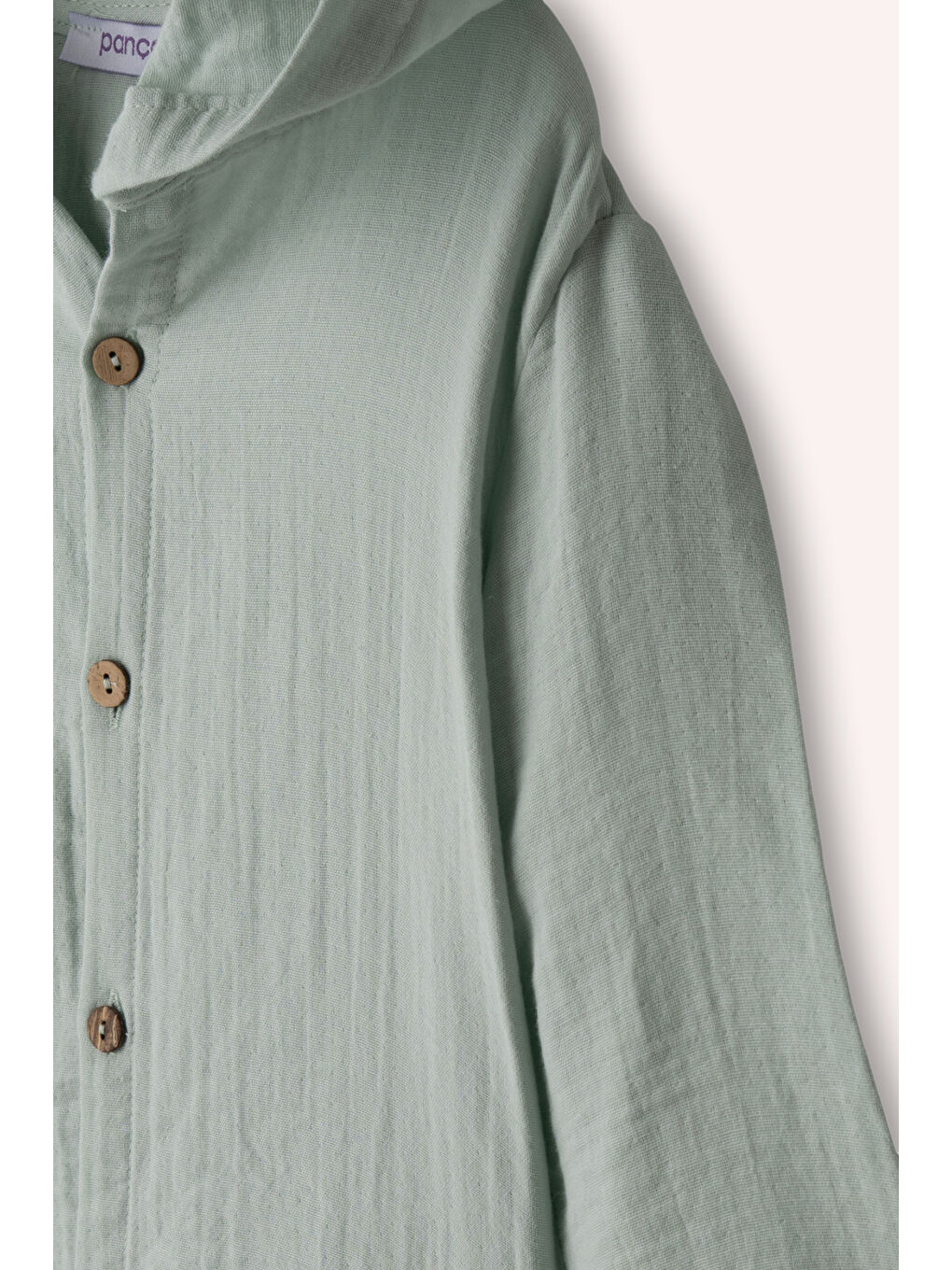 Yeşil Erkek Çocuk Müslin Mint Gömlek-2