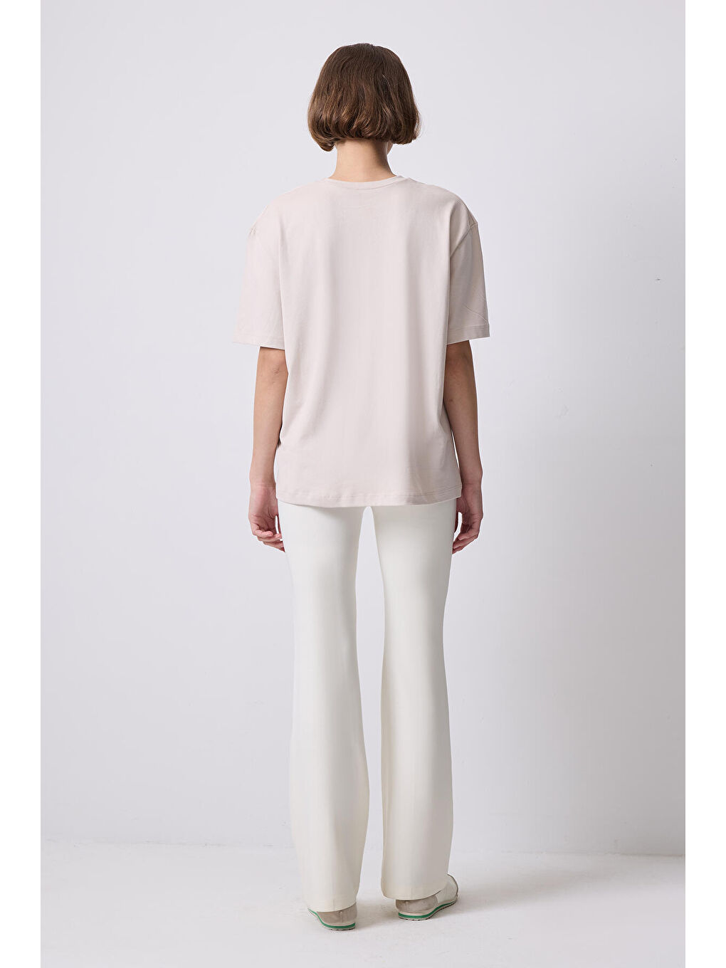 Touché Bej Taş İşlemeli Oversize T-Shirt - 3