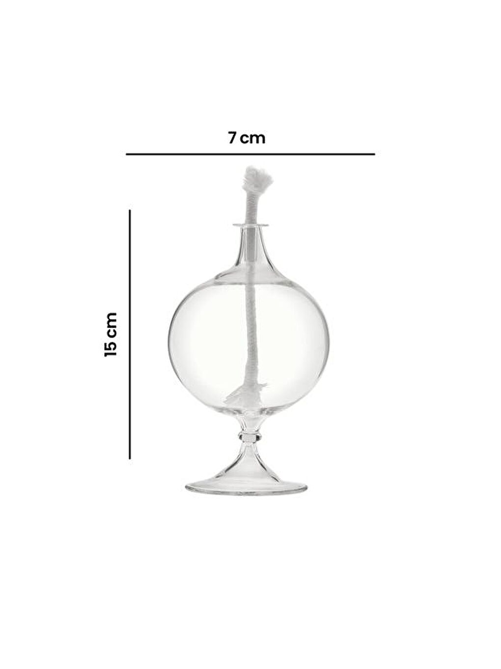 Küre Model Kısa Ayaklı Kandil - Kırmızı - 15x7x7 cm-3