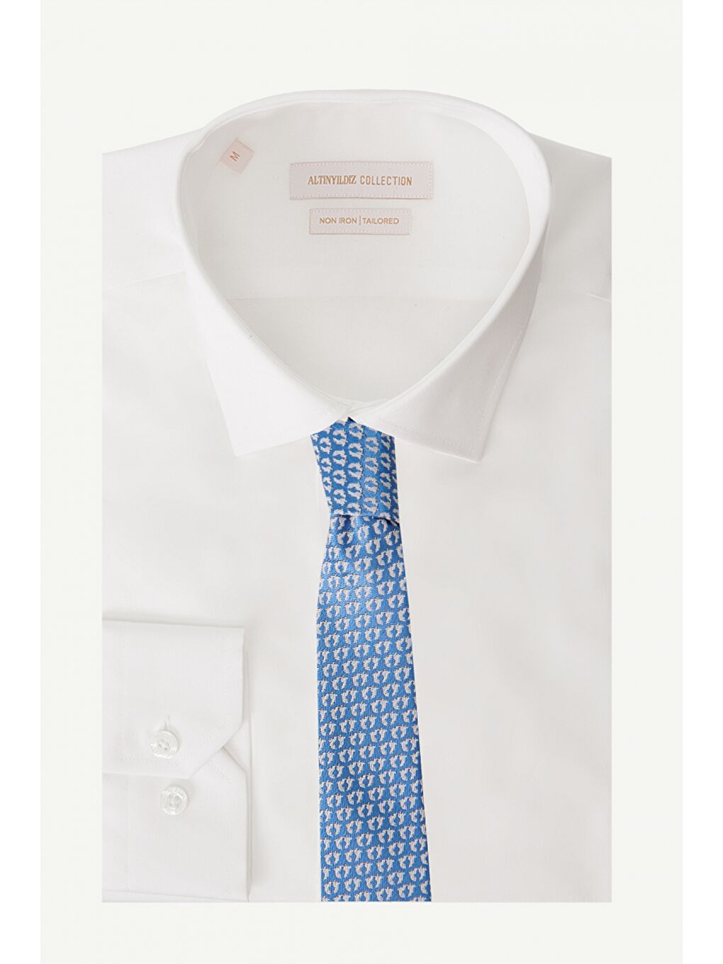 Erkek Mavi Desenli Klasik Su Geçirmez Nano Kravat-2