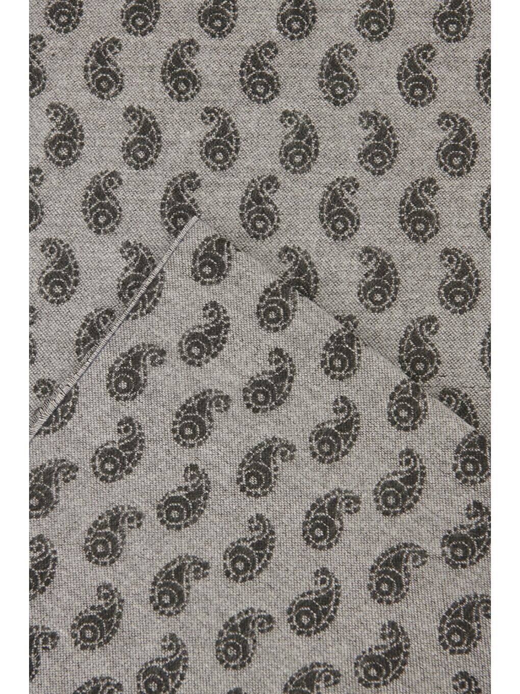 Erkek Siyah-Gri Gri-Siyah Desenli Örme Atkı-1