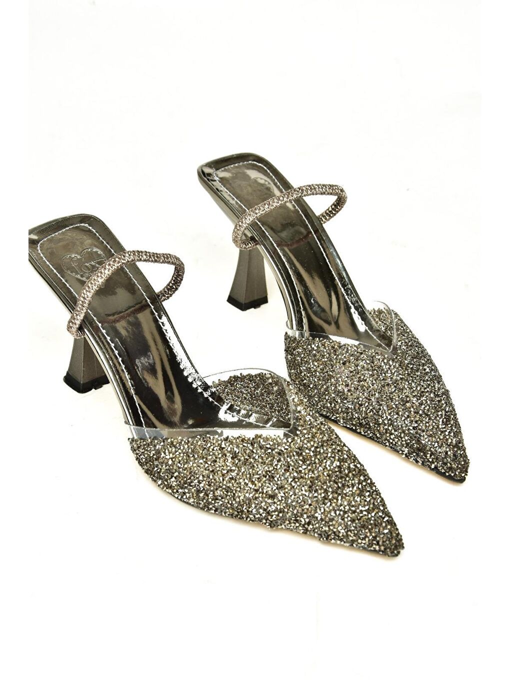 Antrasit U6145671 Platin Kadın Topuklu Ayakkabı-5